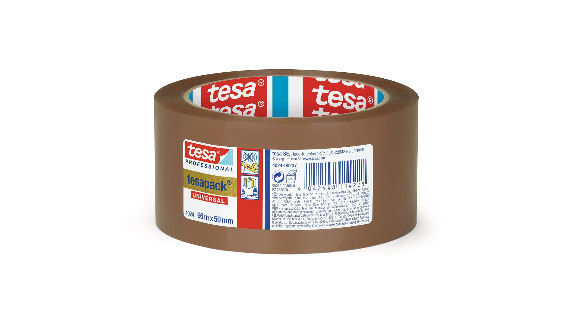 tesa 4024, Packaging tape, Brown - 50 mm x 66 meter