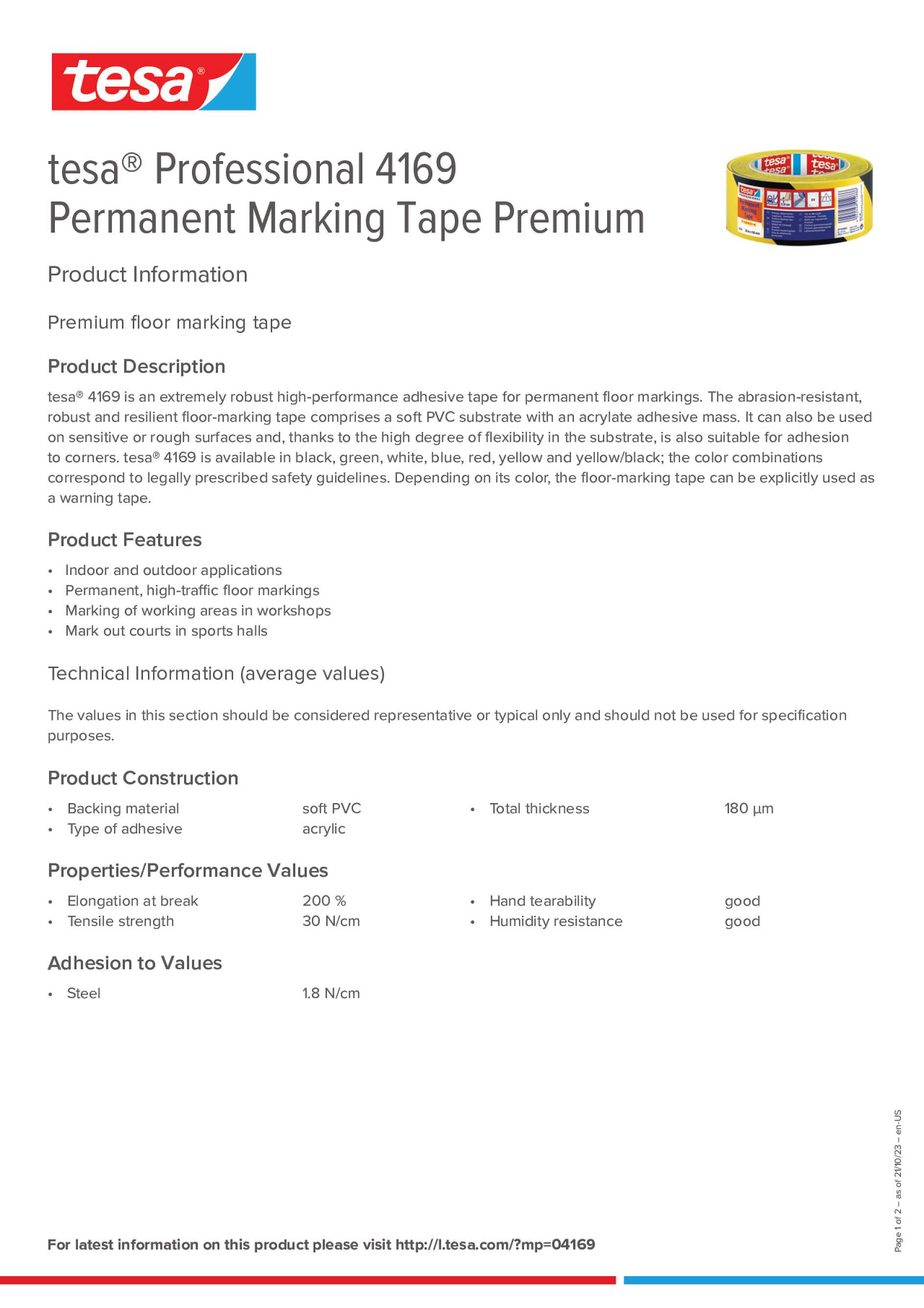 tesa® Professional 4169 Permanent Marking Tape Premium - tesa