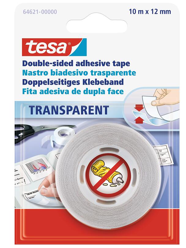 Ruban Adhésif Double-face Tesa® Tesa 64621-00-04 Transparent (l X L) 10 M X  12 Mm 1 Pc(s)