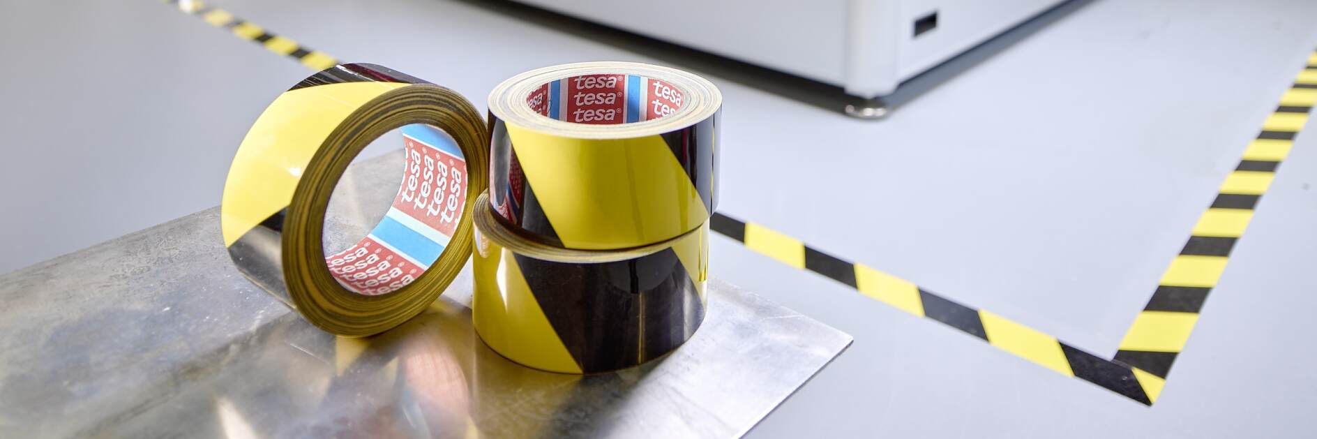Durable adhesive marking & warning tapes for industry