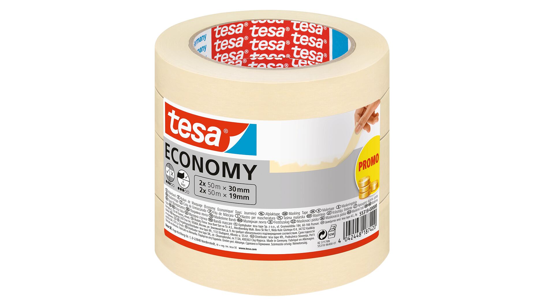 Tesa Self Adhesive Masking Tape 38mm x 50m 1 roll