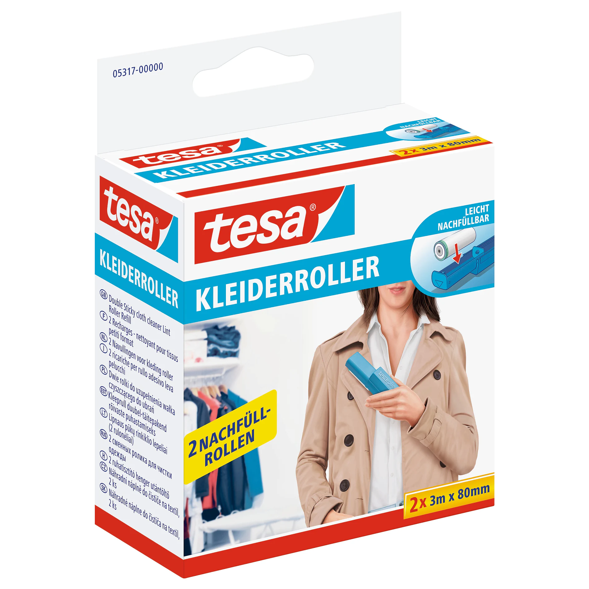 [en-en] tesa Lint Remover, 3m x 80mm, 2 refills