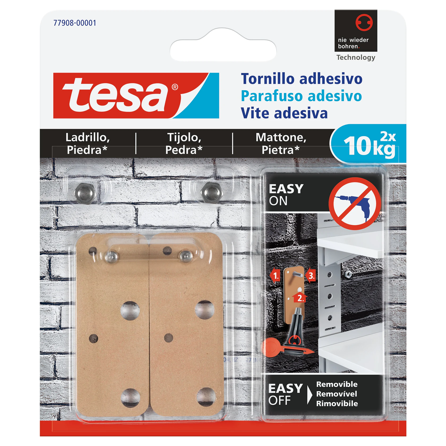 [en-en] tesa Smart Mounting System ADHESIVE SCREW SQUARE 10KG BRICK