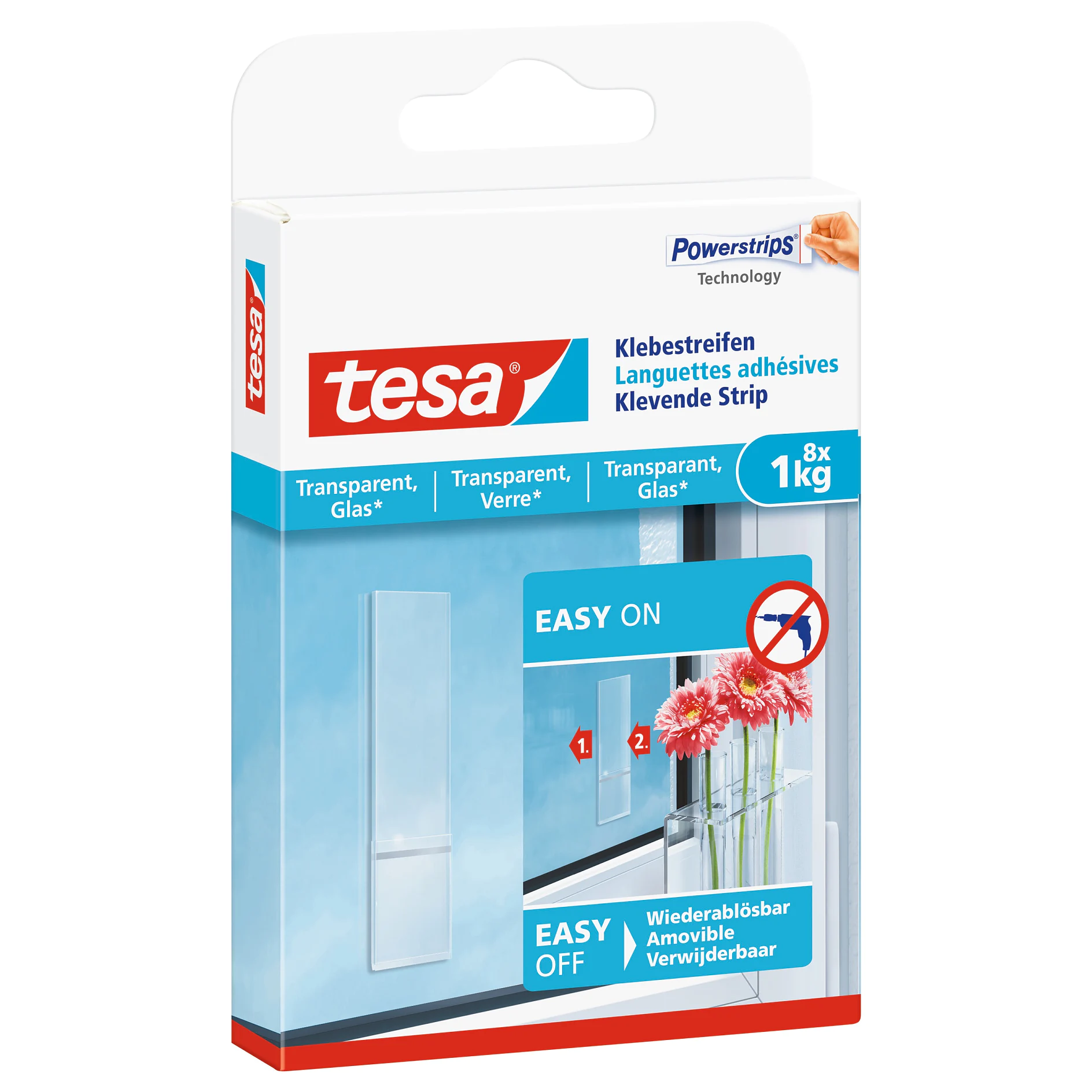 [en-en] tesa Smart Mounting System Adhesive Strips Transparent 1kg