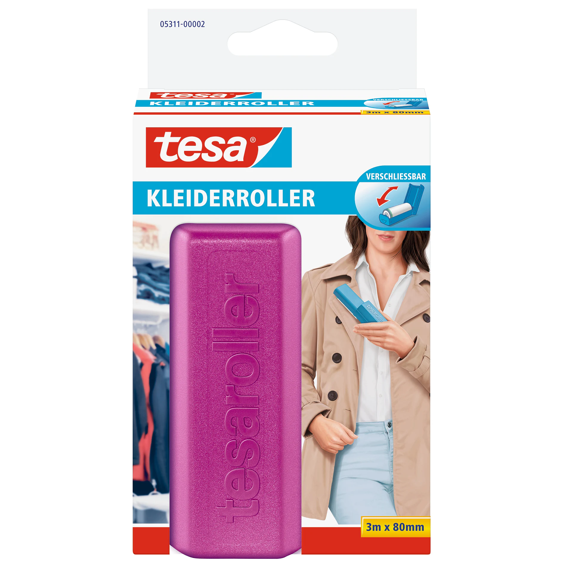 [en-en] tesa Lint Remover, 3m x 80mm,pink