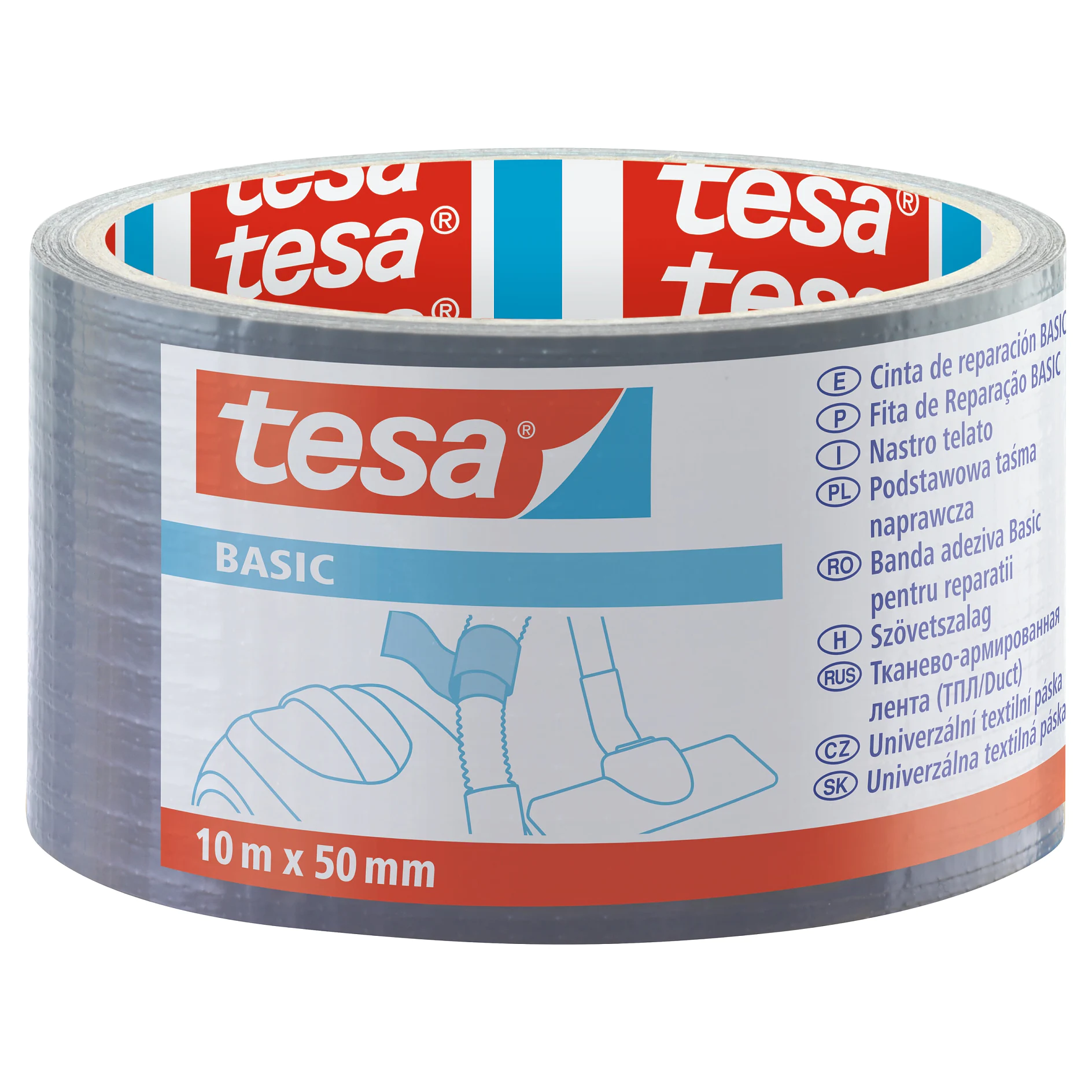 [en-en] tesa Basic Duct tape 10m x 50mm, LI422