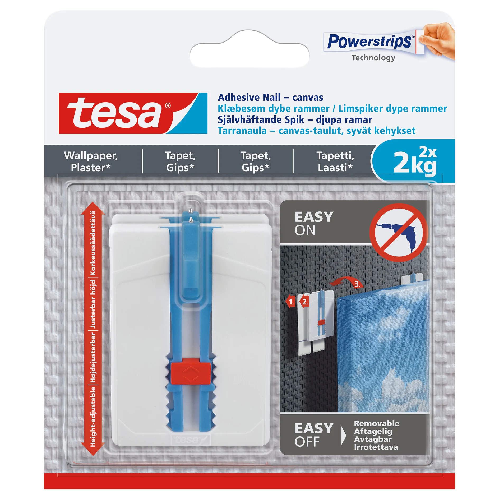 [en-en] tesa Smart Mounting System Adhesive Nail -&nbsp;2kg Wallpaper