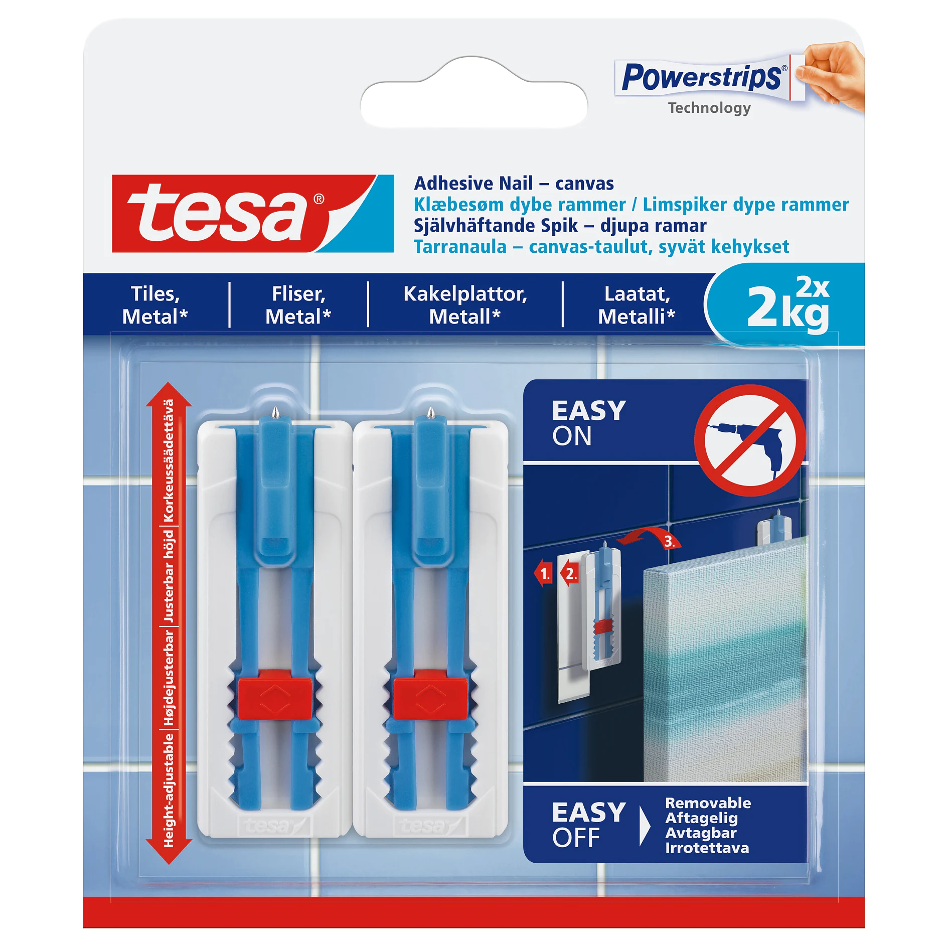 [en-en] tesa Smart Mounting System Adhesive nail Tiles 2kg