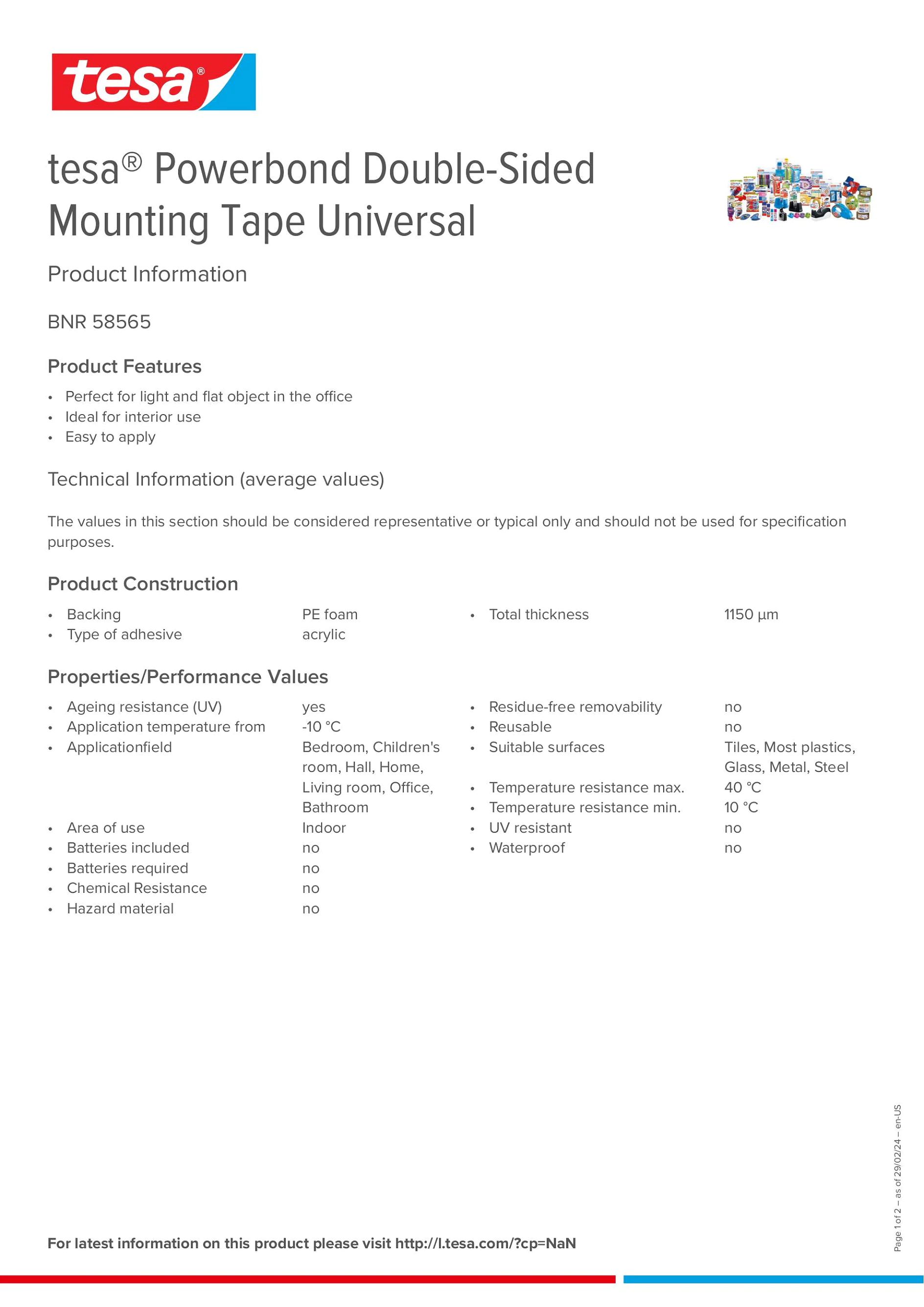 Product information_tesa® Powerbond 58565_en