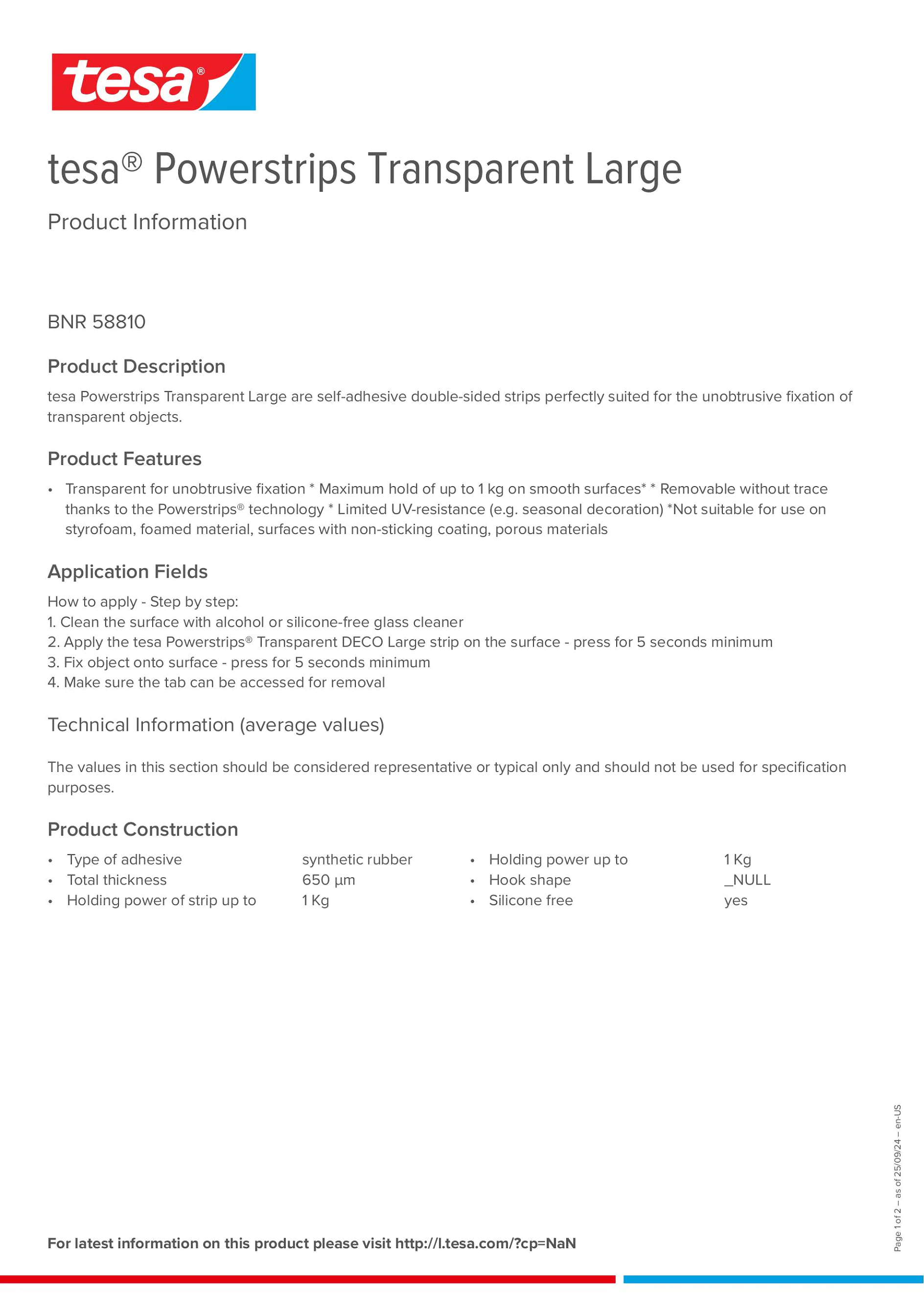 Product information_tesa® Powerstrips 58810_en