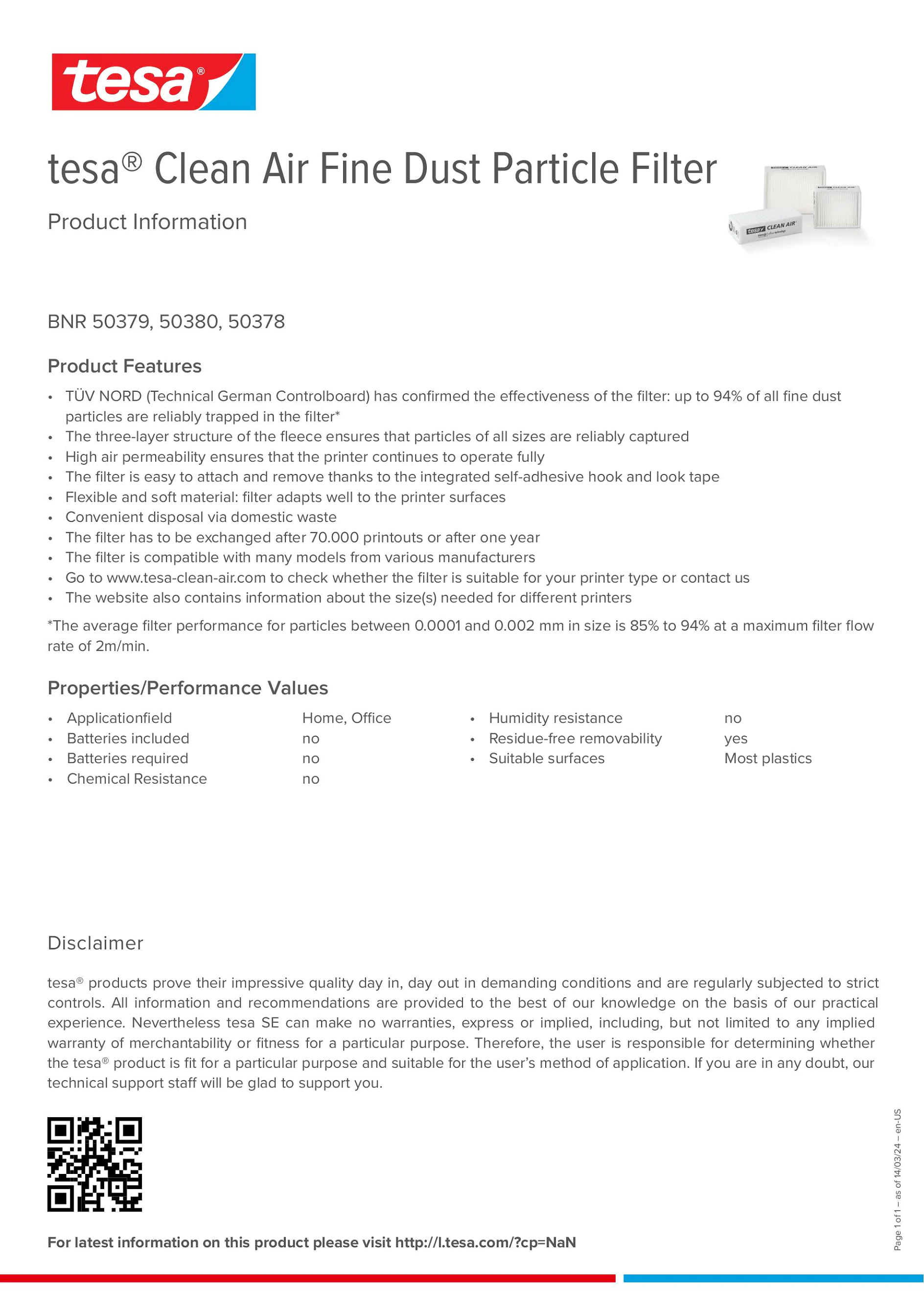 Product information_tesa® Clean Air 50378_en