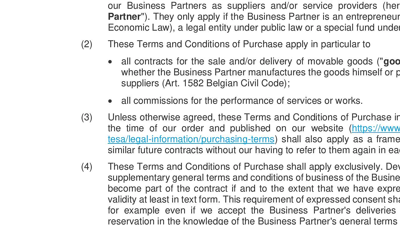 Purchasing Terms Belgium (EN)