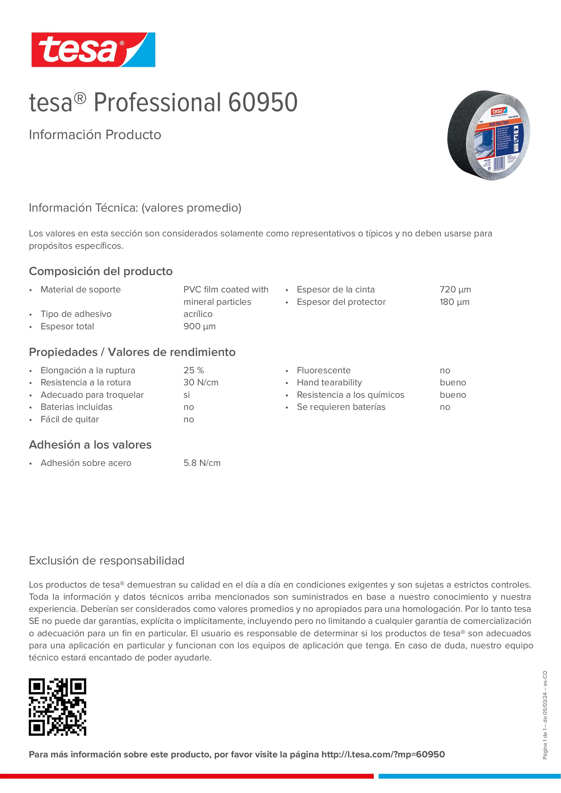 Product information_tesa® Professional 60950_es-CO