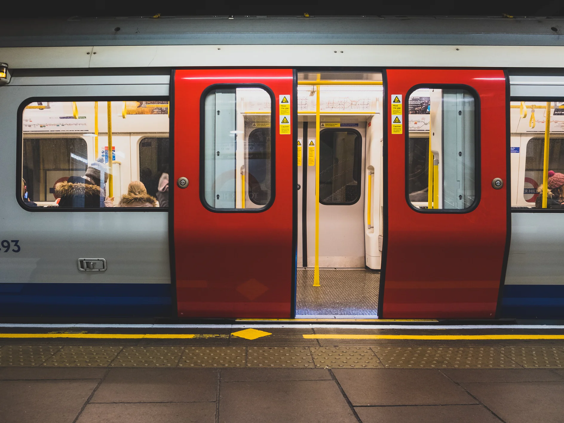 subway train in subway underground