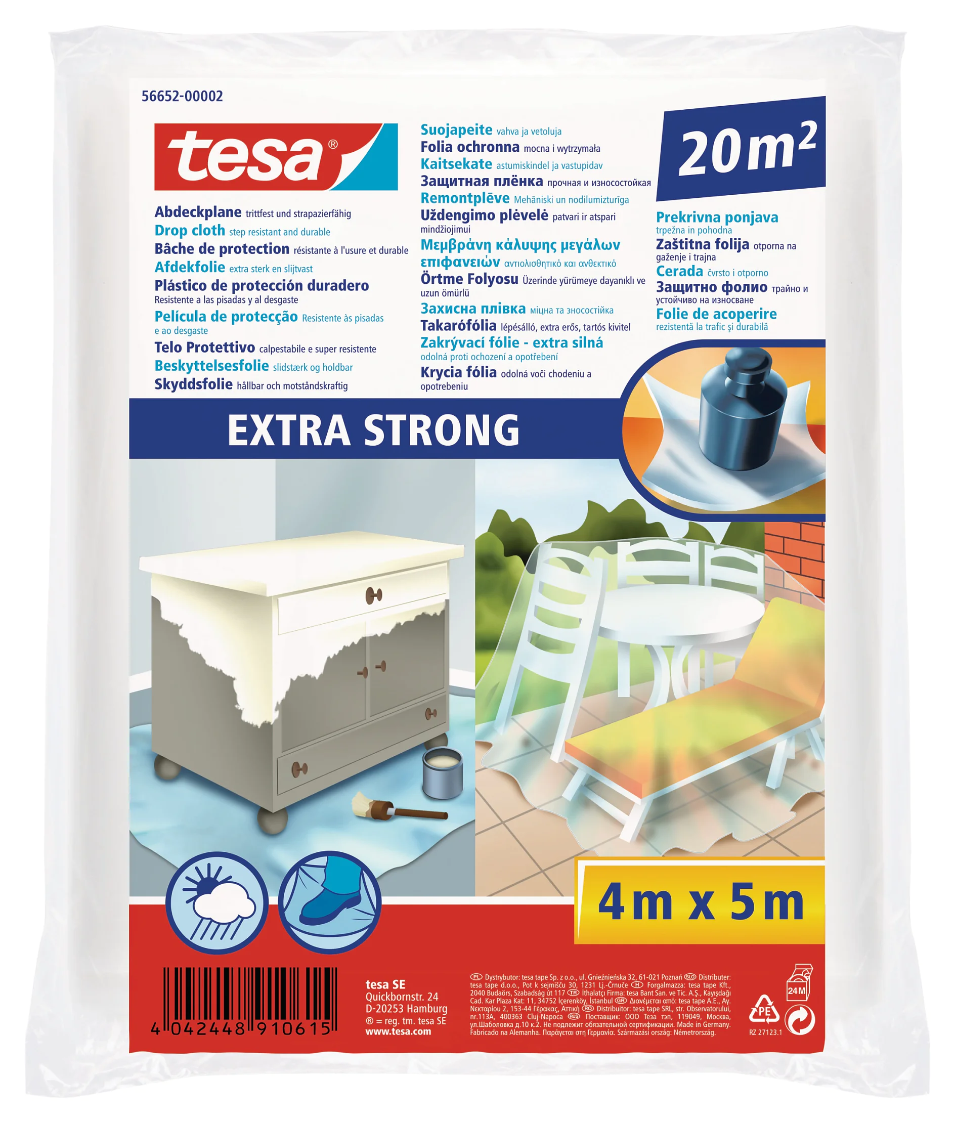 [en-en] tesa drop cloth extra strong 4m x 5000mm