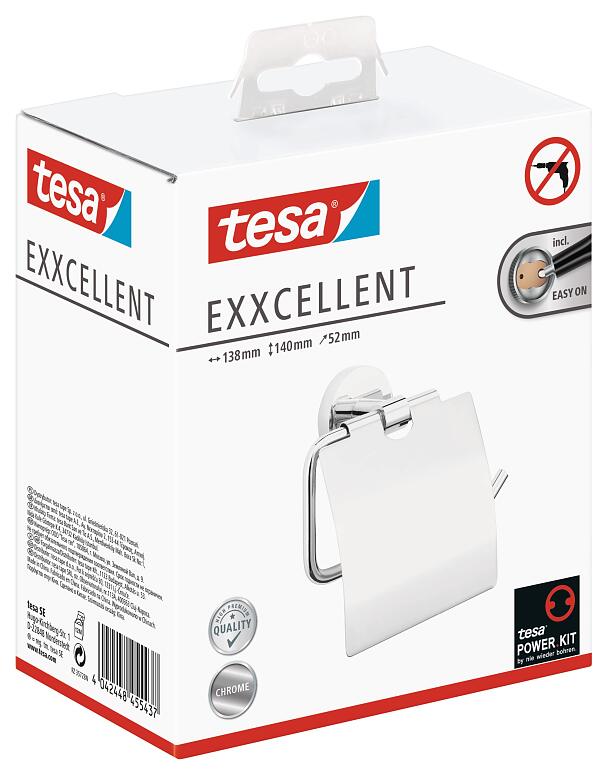 tesa® Exxcellent Portarrollos para papel higiénico, autoadhesivo, metal  cromado, diseño atemporal - tesa