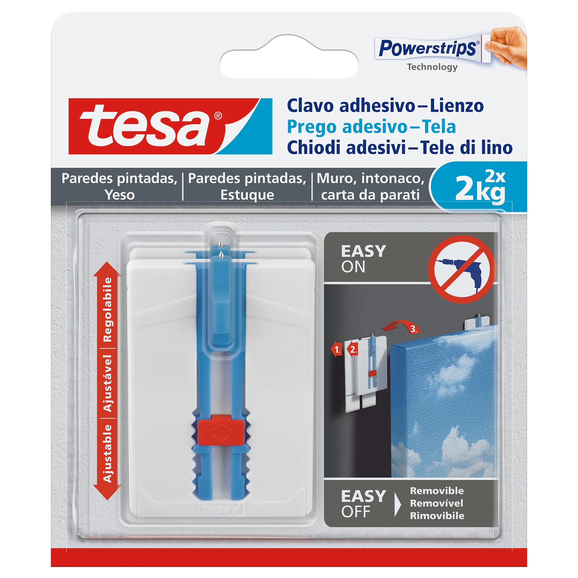 [en-en] tesa Smart Mounting System Adhesive Nail - Canvas 2kg Wallpaper