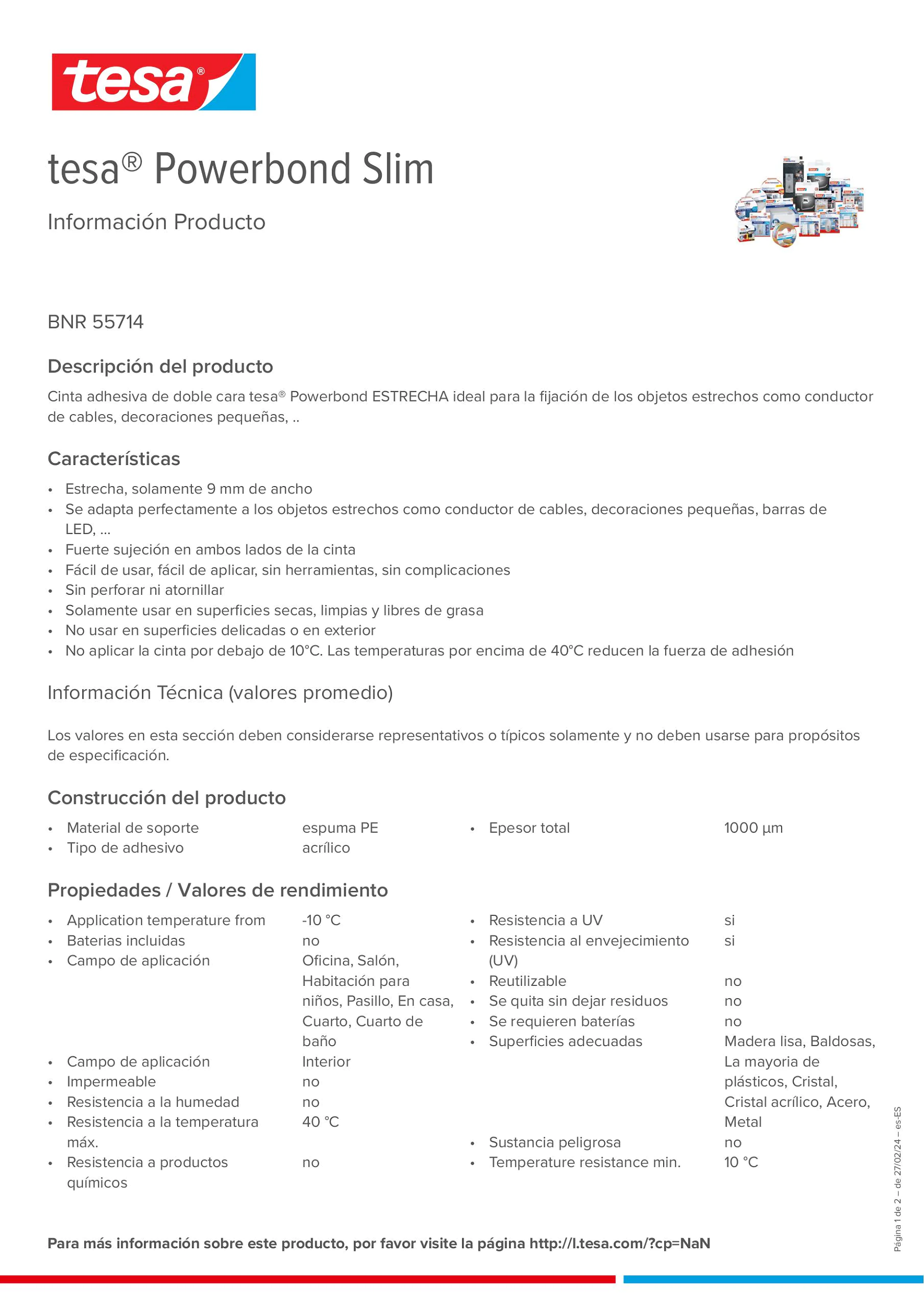 Product information_tesa® Powerbond 55714_es-ES