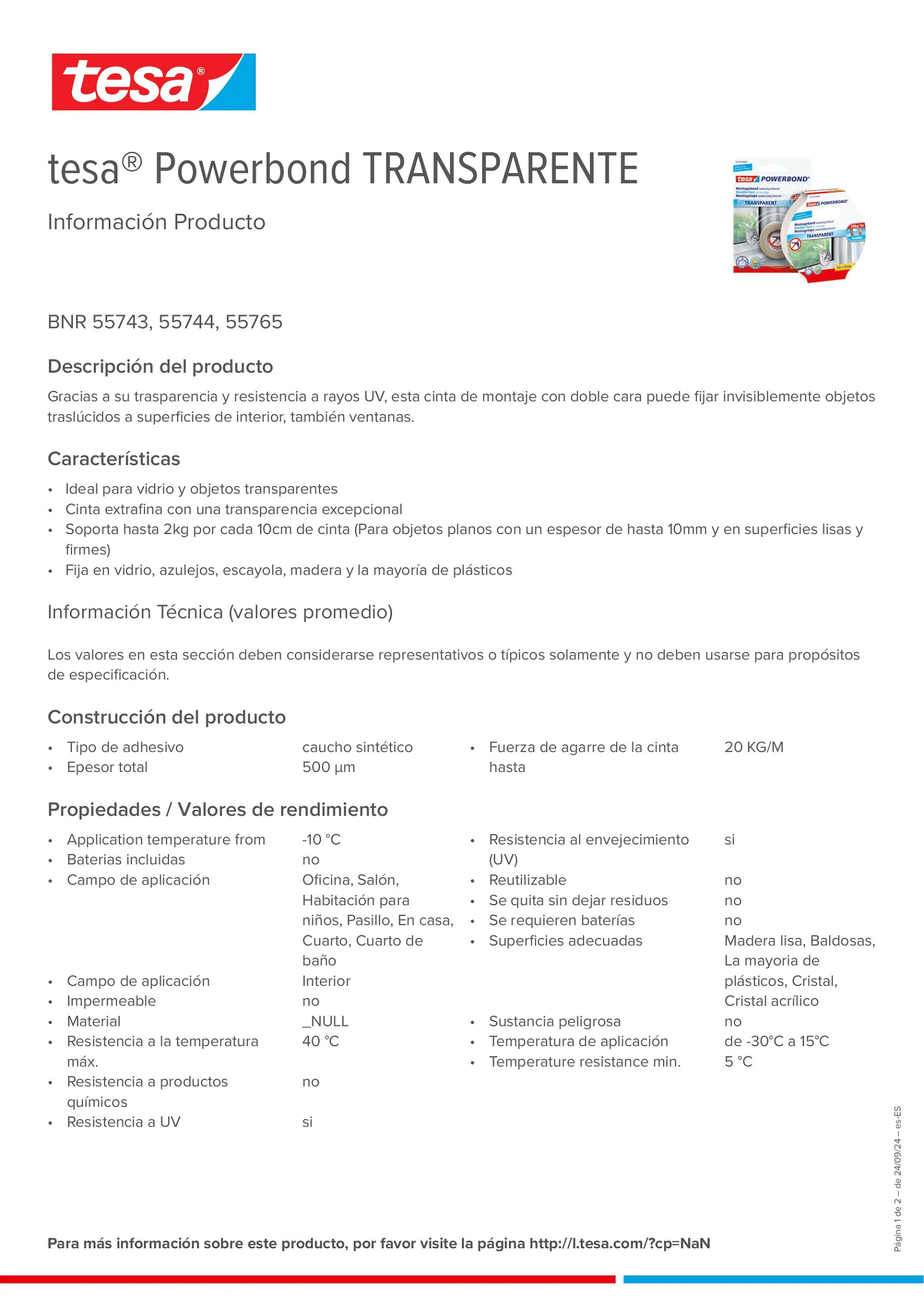 Product information_tesa® Powerbond 55744_es-ES