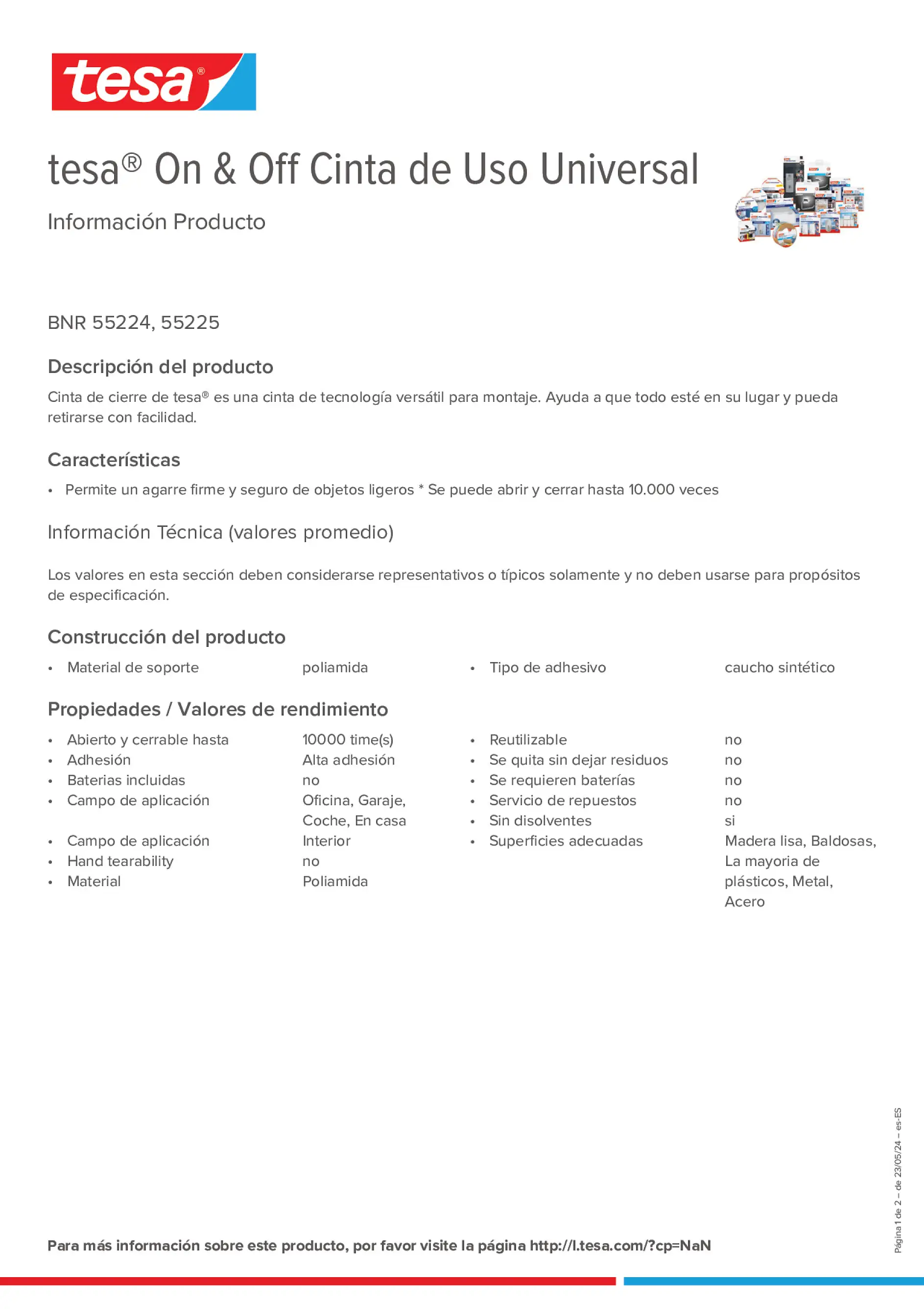 Product information_tesa® On & Off 55225_es-ES