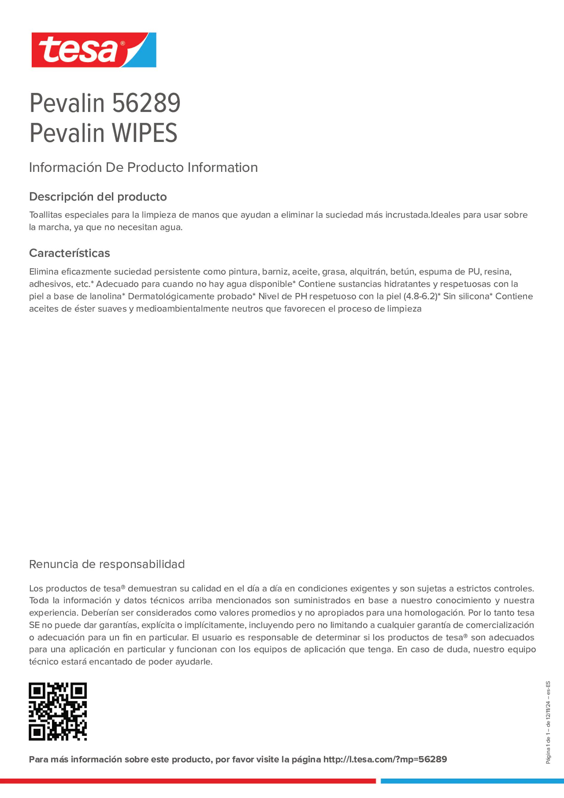 Product information_Pevalin 56289_es-ES