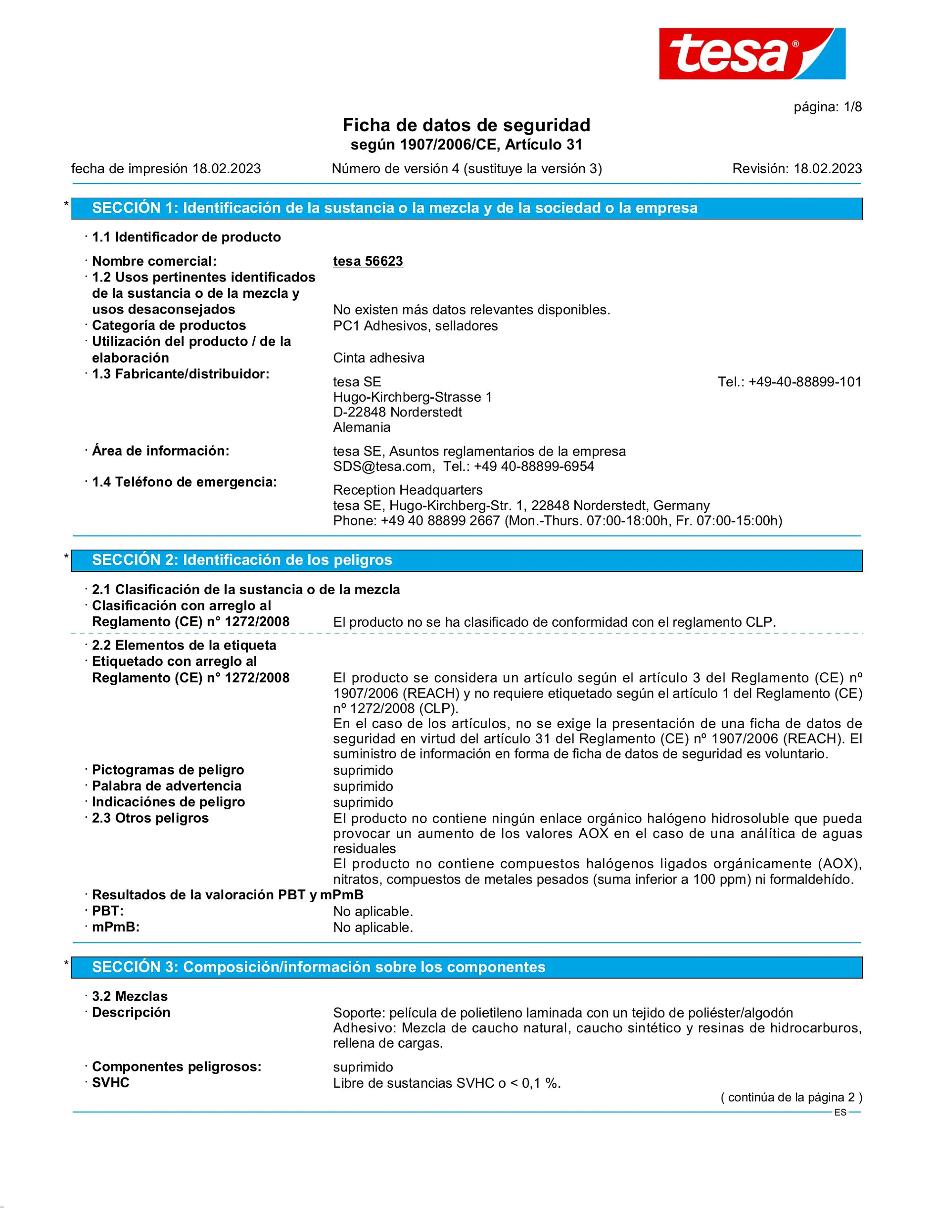 Safety data sheet_tesa® 56622_es-ES_v4