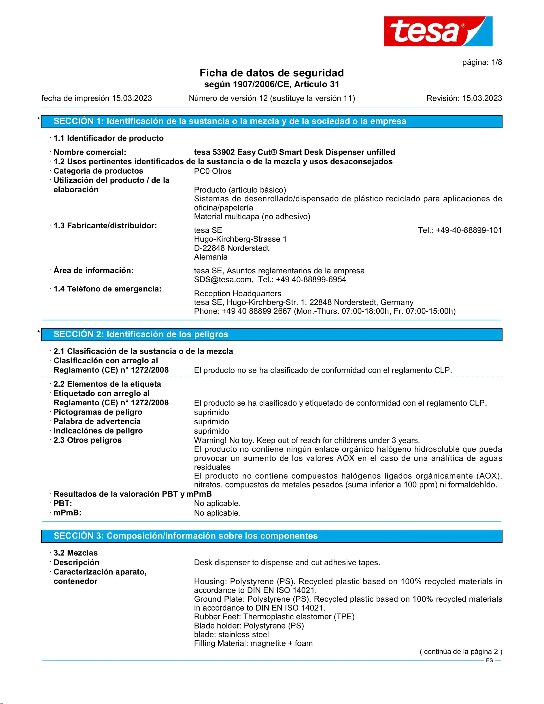 Safety data sheet_tesa® Easy Cut 53902_es-ES_v12