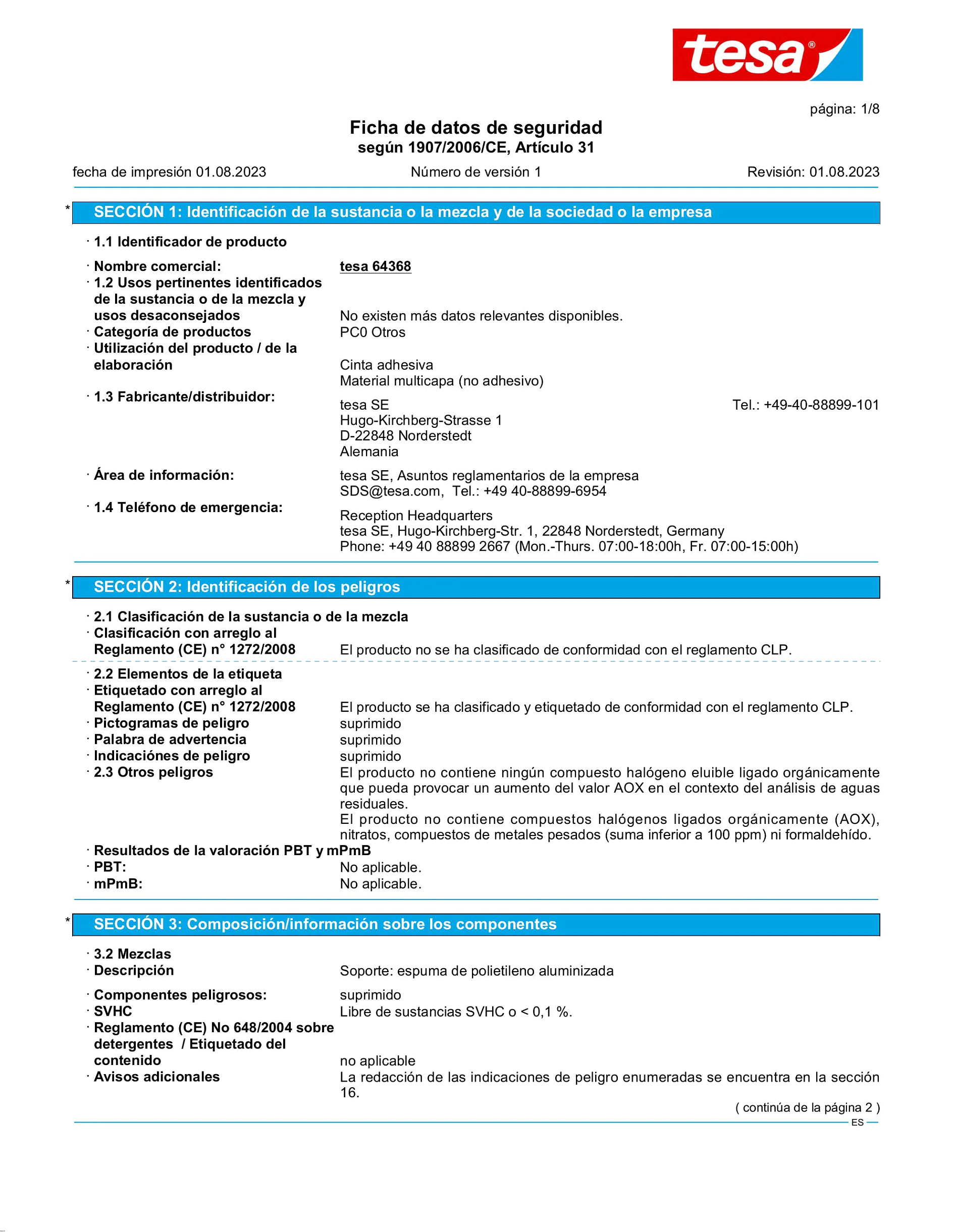 Safety data sheet_tesamoll® 55157_es-ES_v1