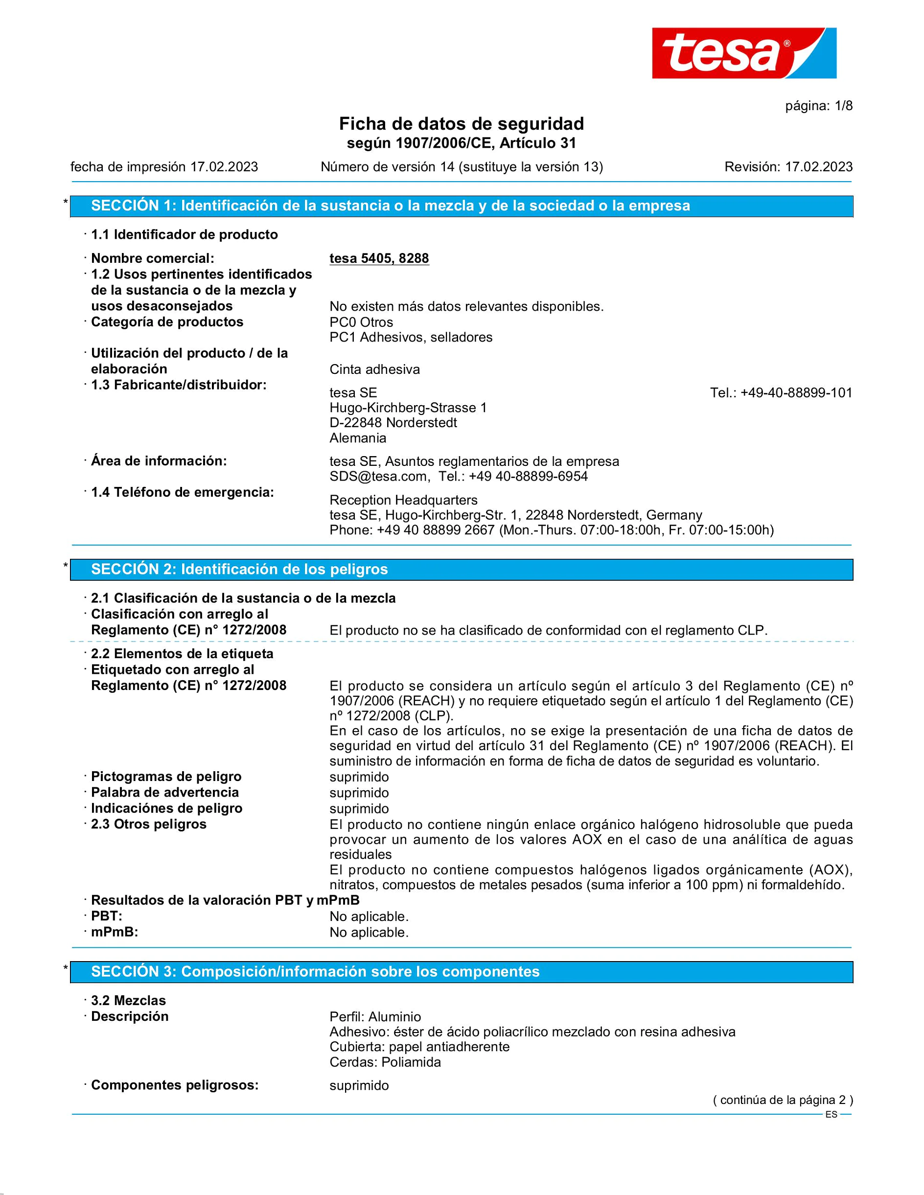 Safety data sheet_tesamoll® 05405_es-ES_v14