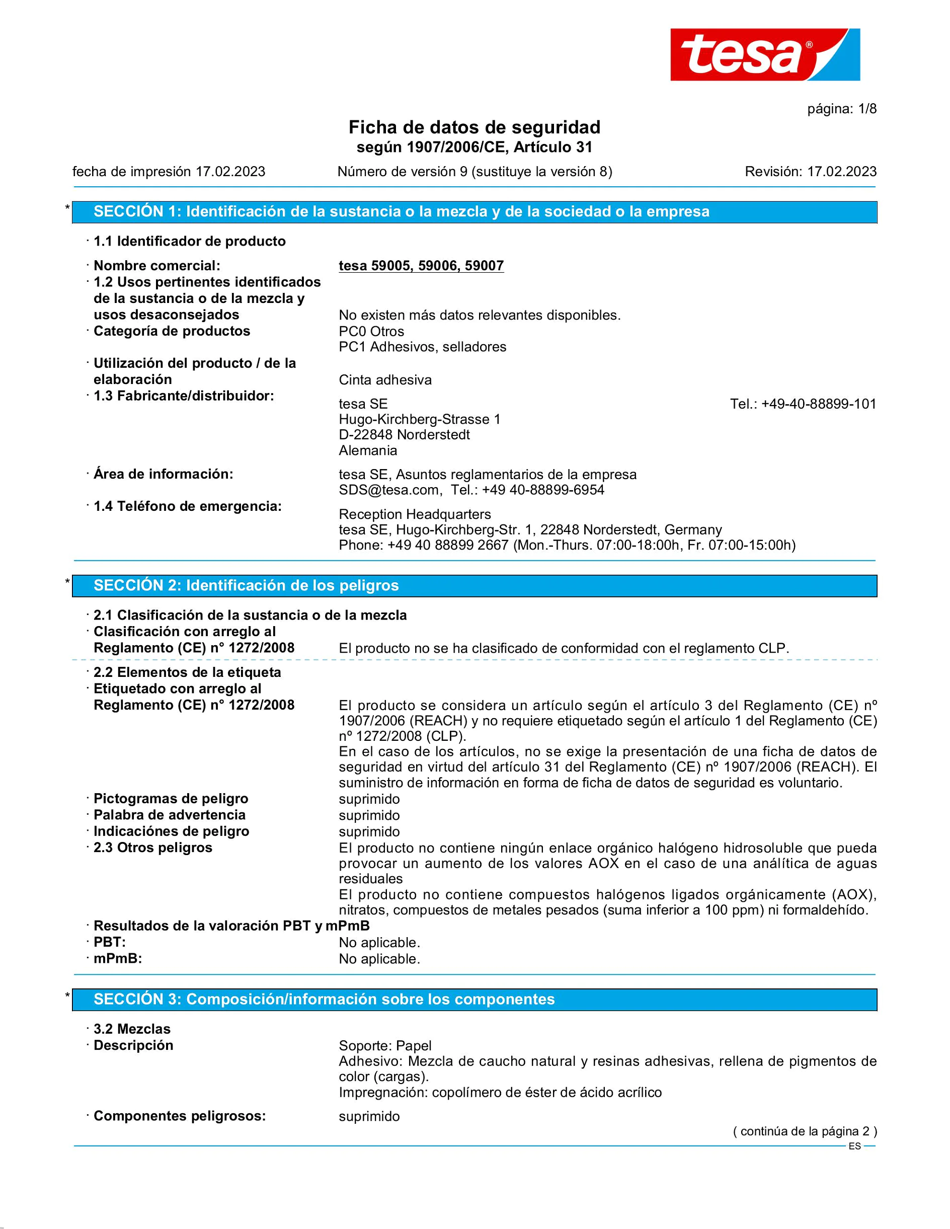 Safety data sheet_tesa® 59005_es-ES_v9