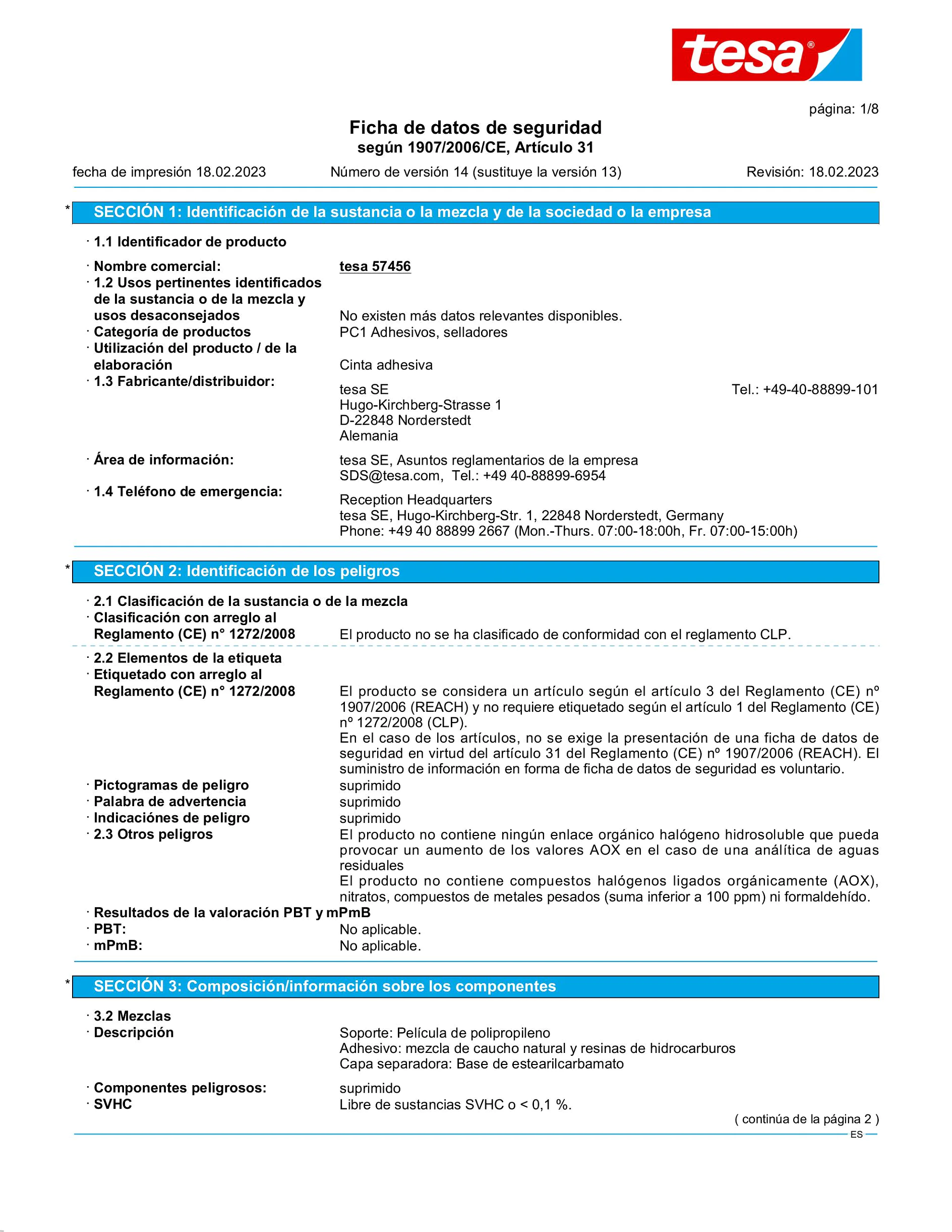 Safety data sheet_tesapack® 57456_es-ES_v14