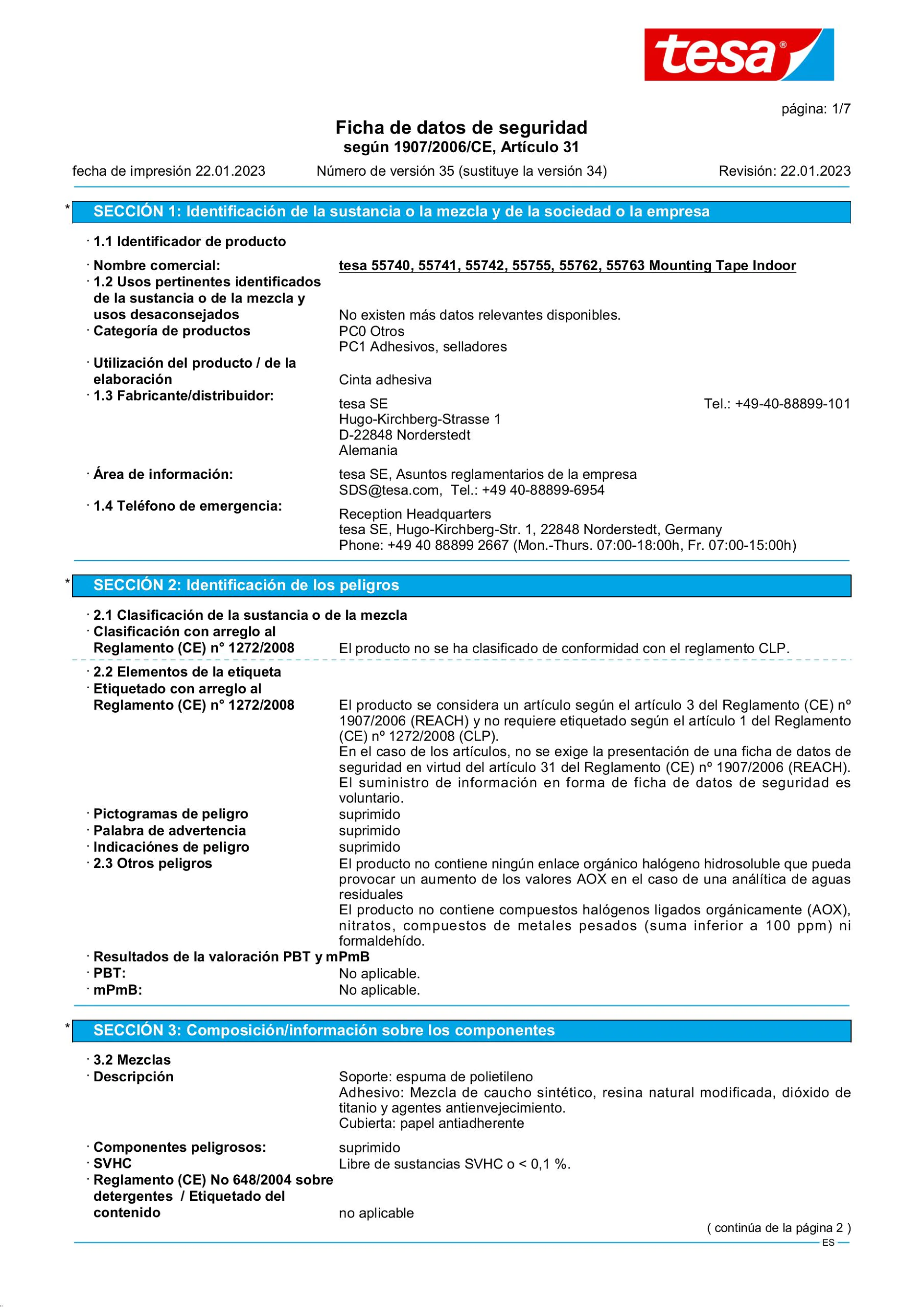 Safety data sheet_tesa® Powerbond 55740_es-ES_v35