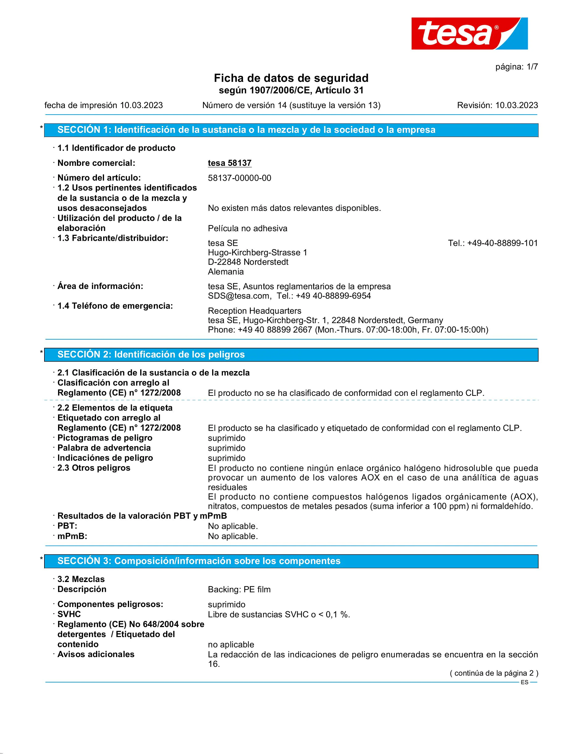 Safety data sheet_tesa® 58137_es-ES_v14