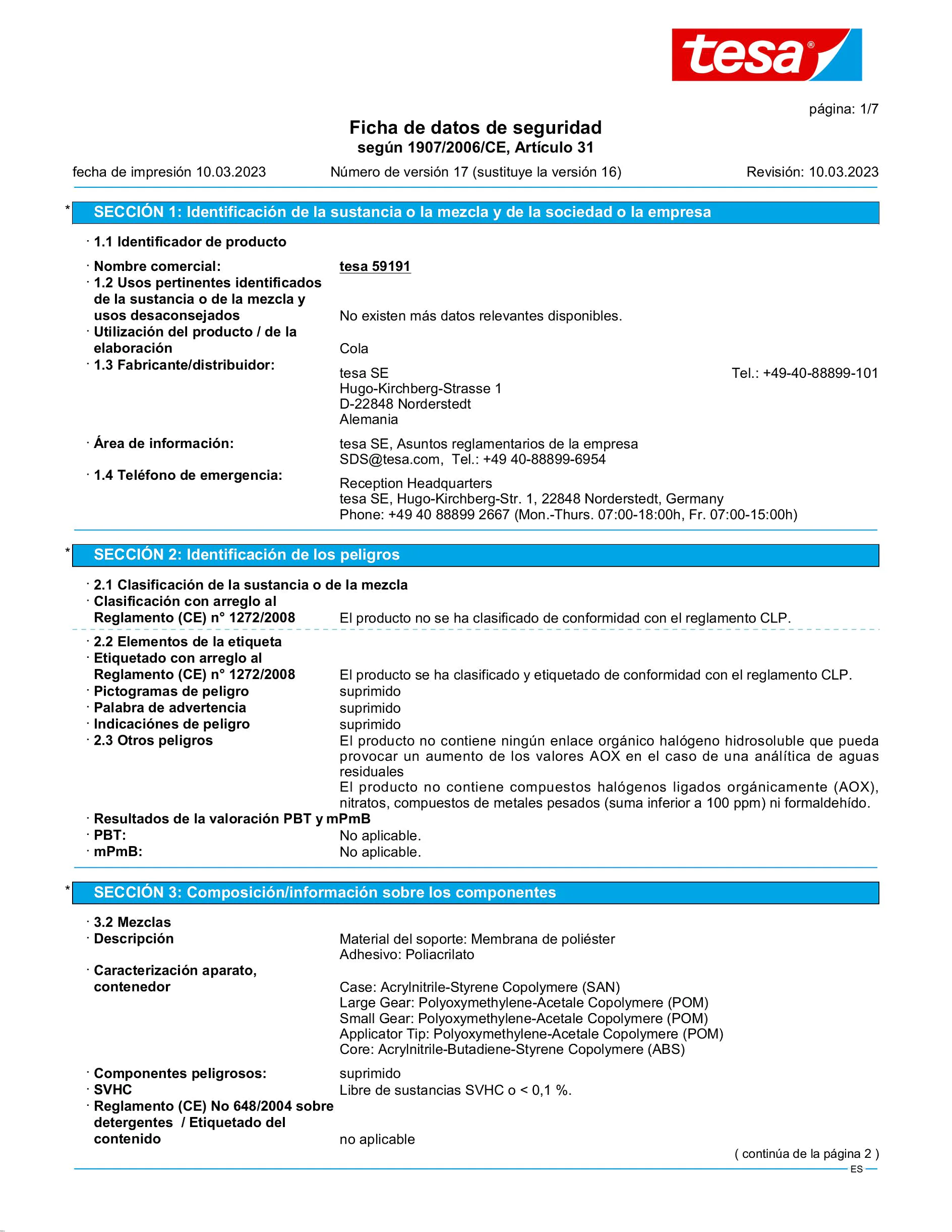 Safety data sheet_tesa® 59191_es-ES_v17