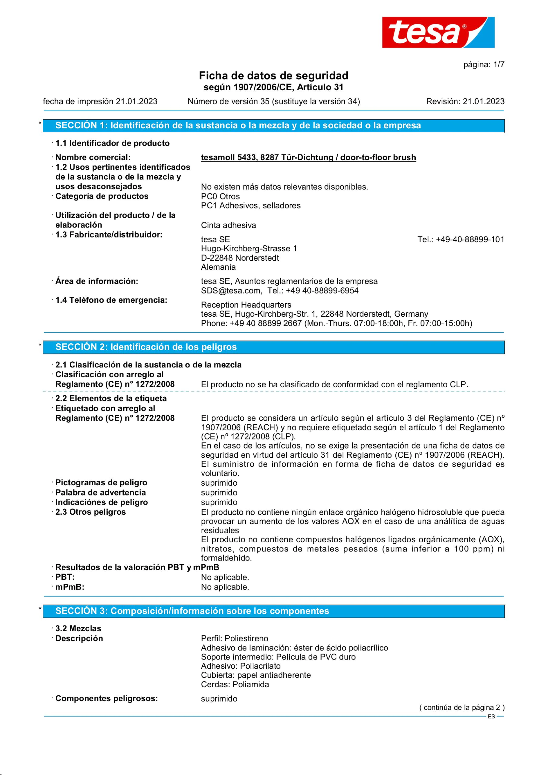 Safety data sheet_tesamoll® 05433_es-ES_v35