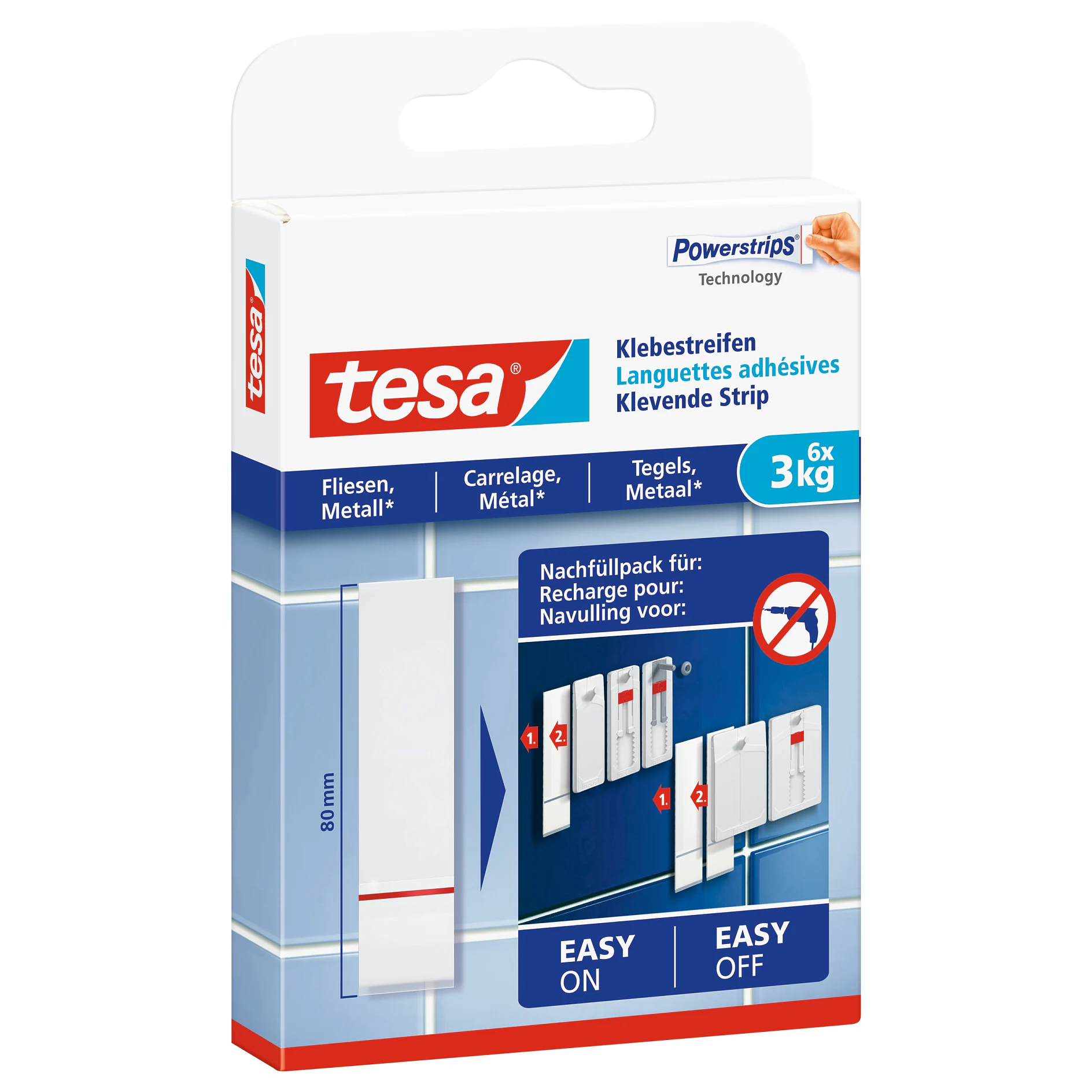 [en-en] tesa Smart Mounting System Adhesive Strips Tiles 3kg