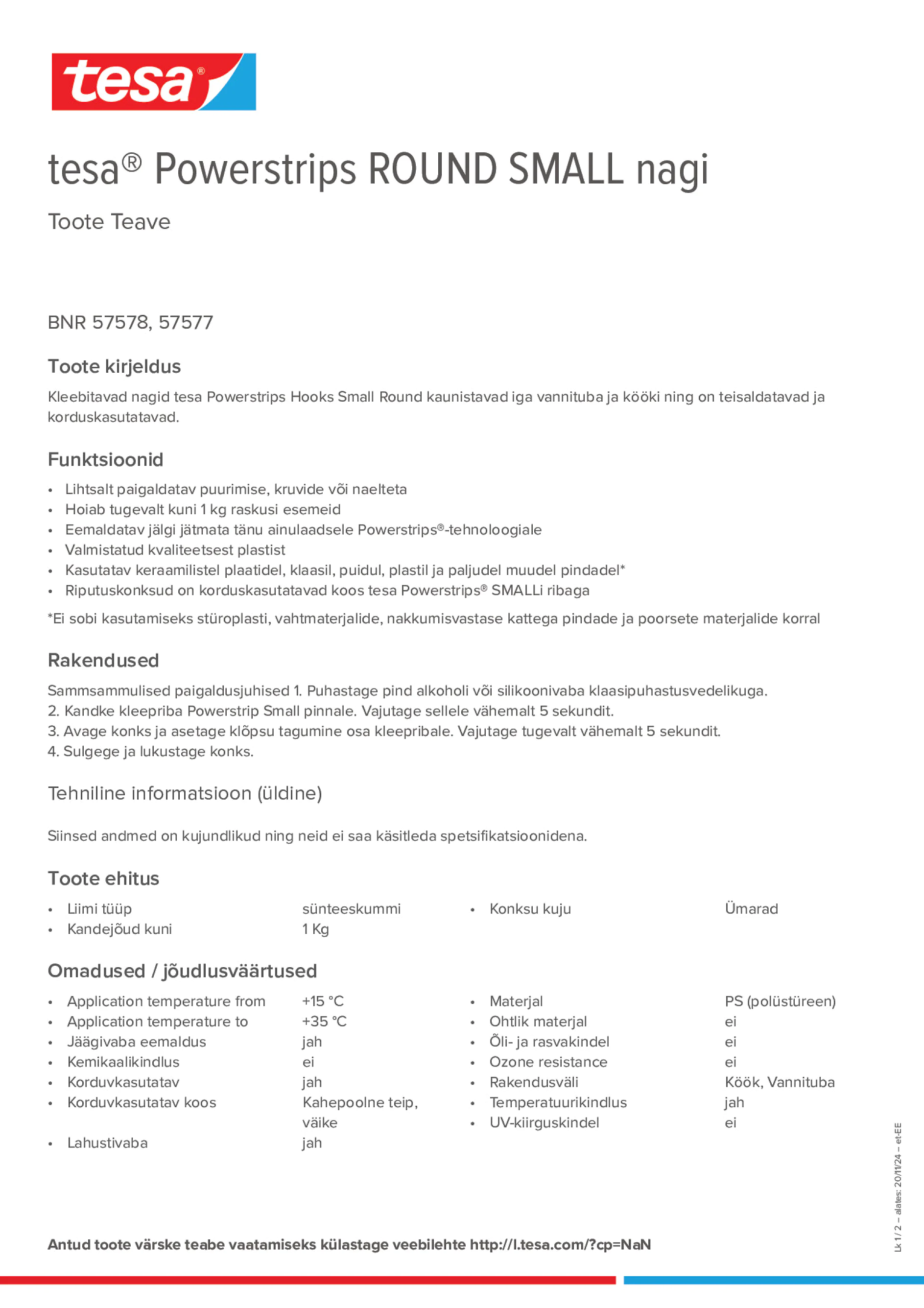 Product information_tesa® Powerstrips 57578_et-EE