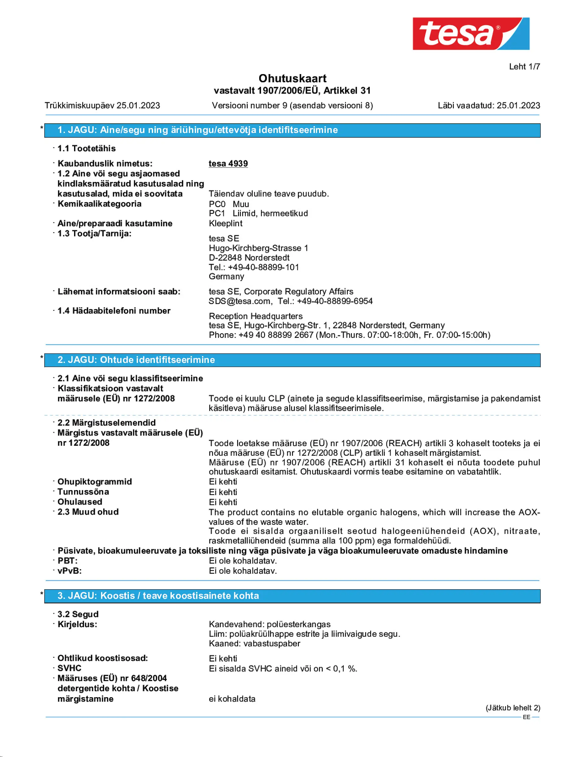 Safety data sheet_tesa® 4939_et-EE_v9