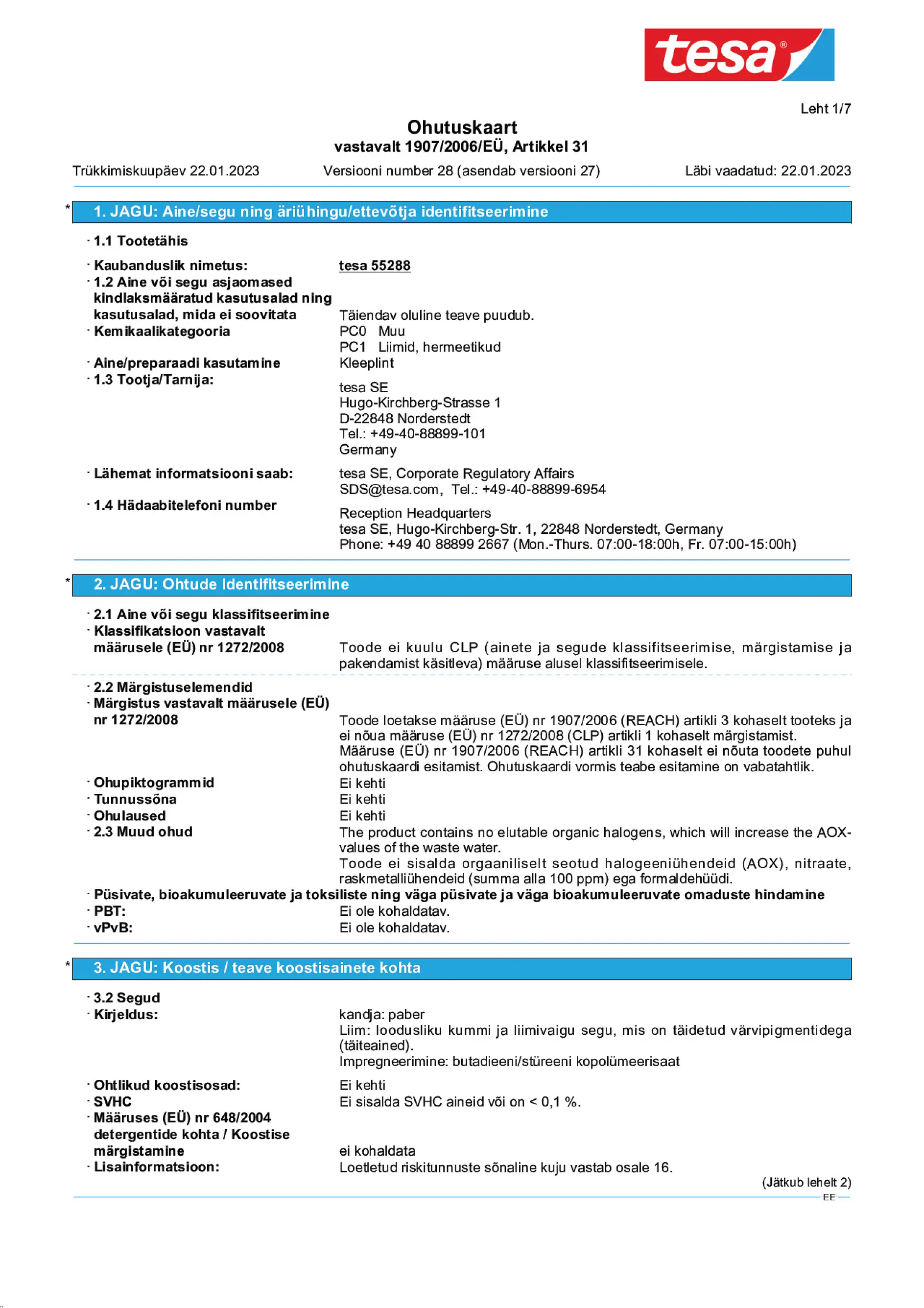 Safety data sheet_tesa® 55287_et-EE_v28