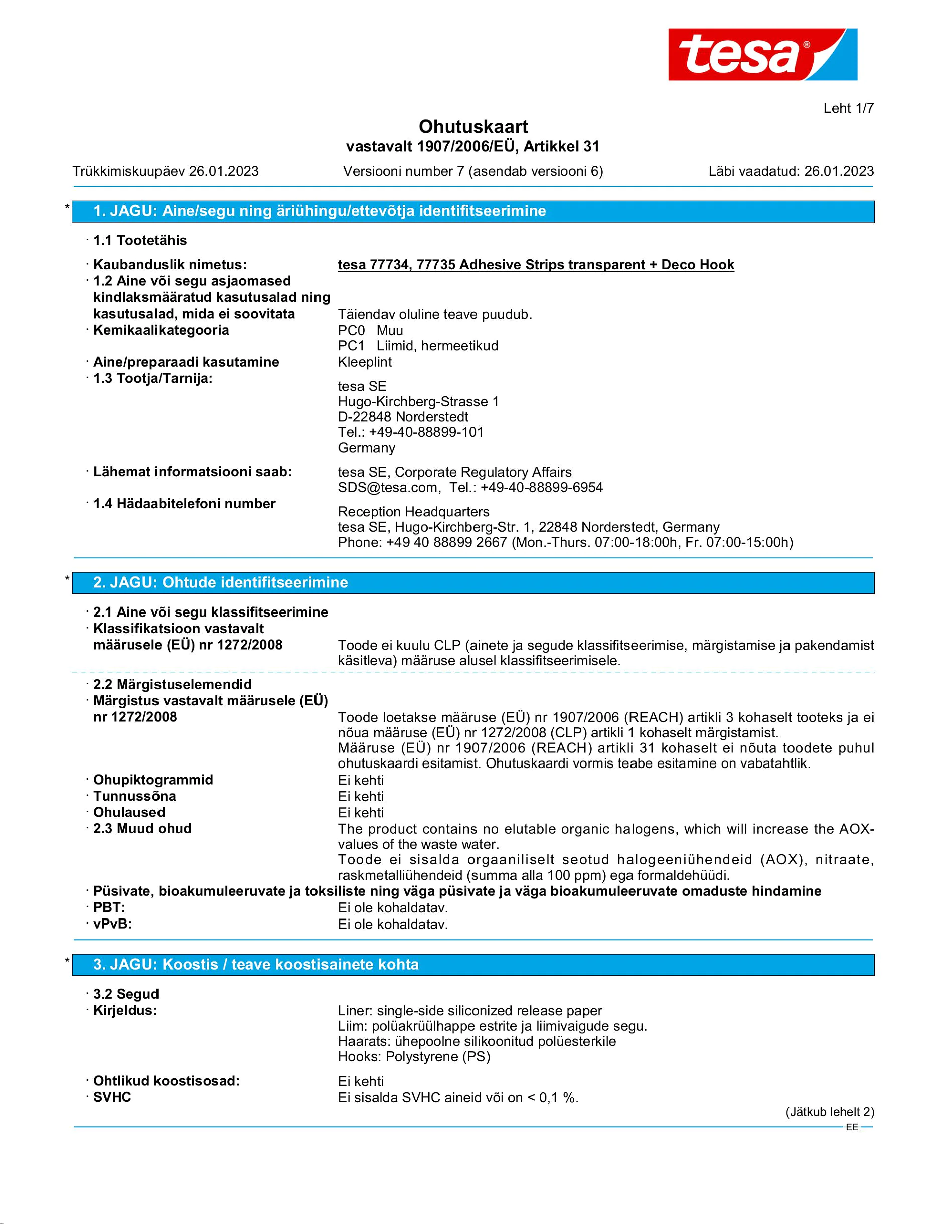 Safety data sheet_tesa® 77734_et-EE_v7