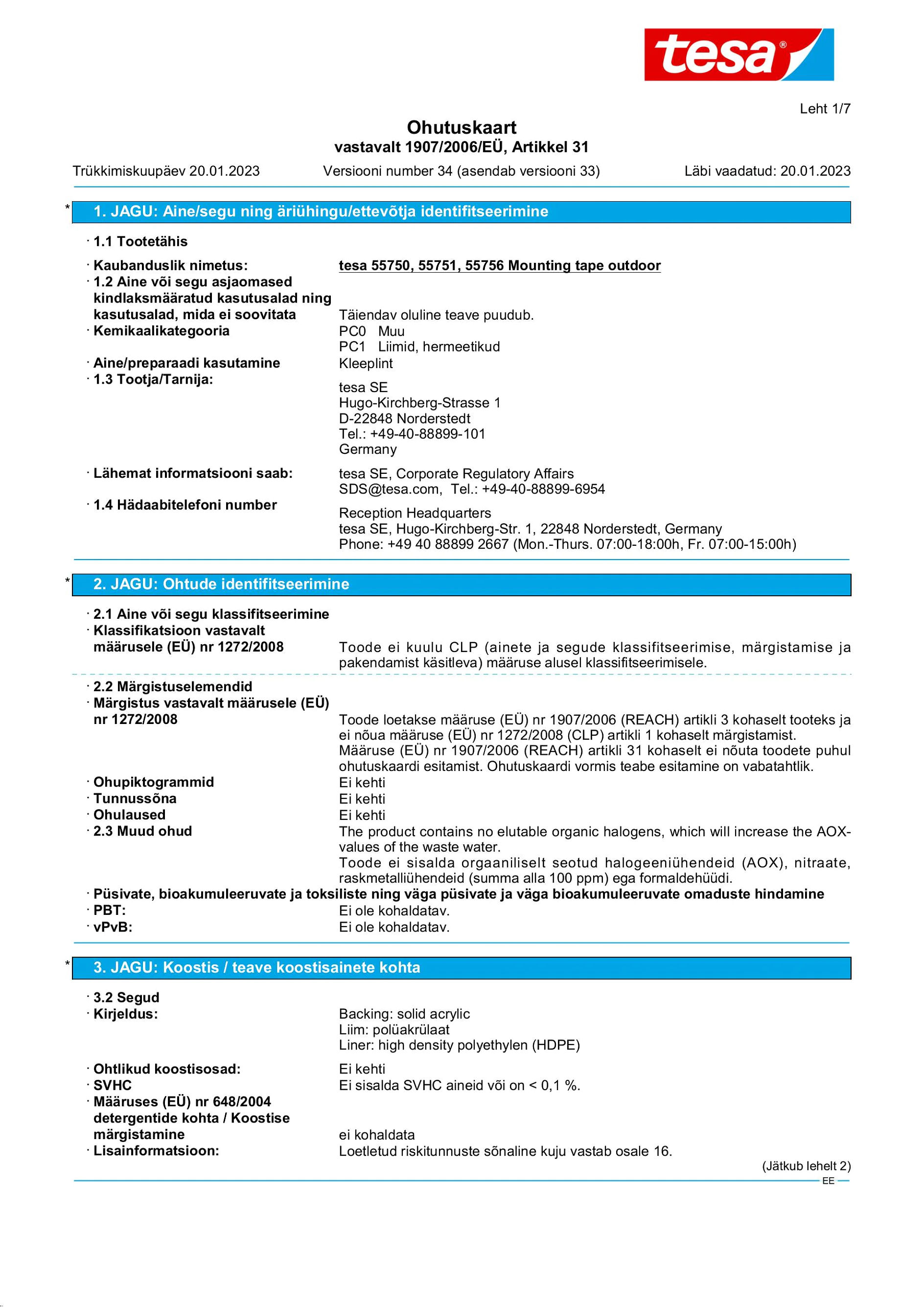 Safety data sheet_tesa® Powerbond 55751_et-EE_v34