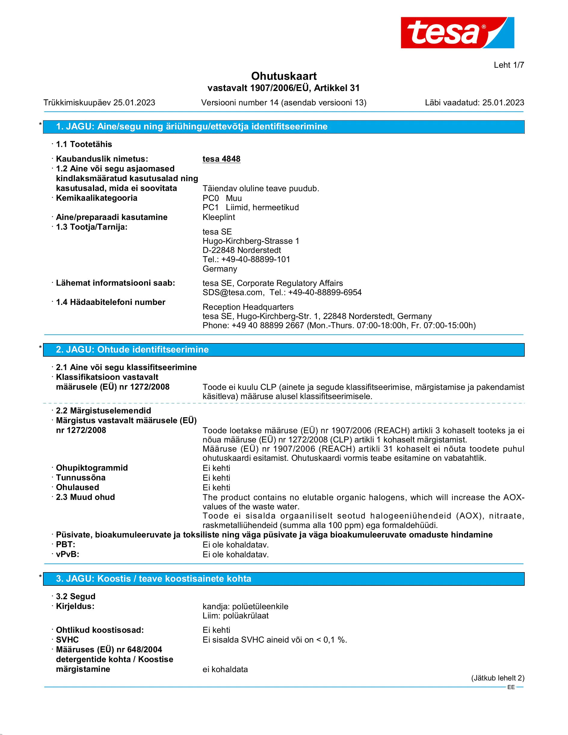 Safety data sheet_tesa® 4848_et-EE_v14