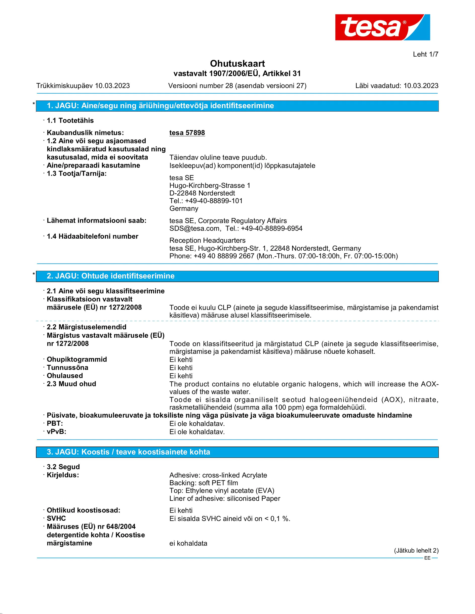 Safety data sheet_tesa® Protect 57706_et-EE_v28