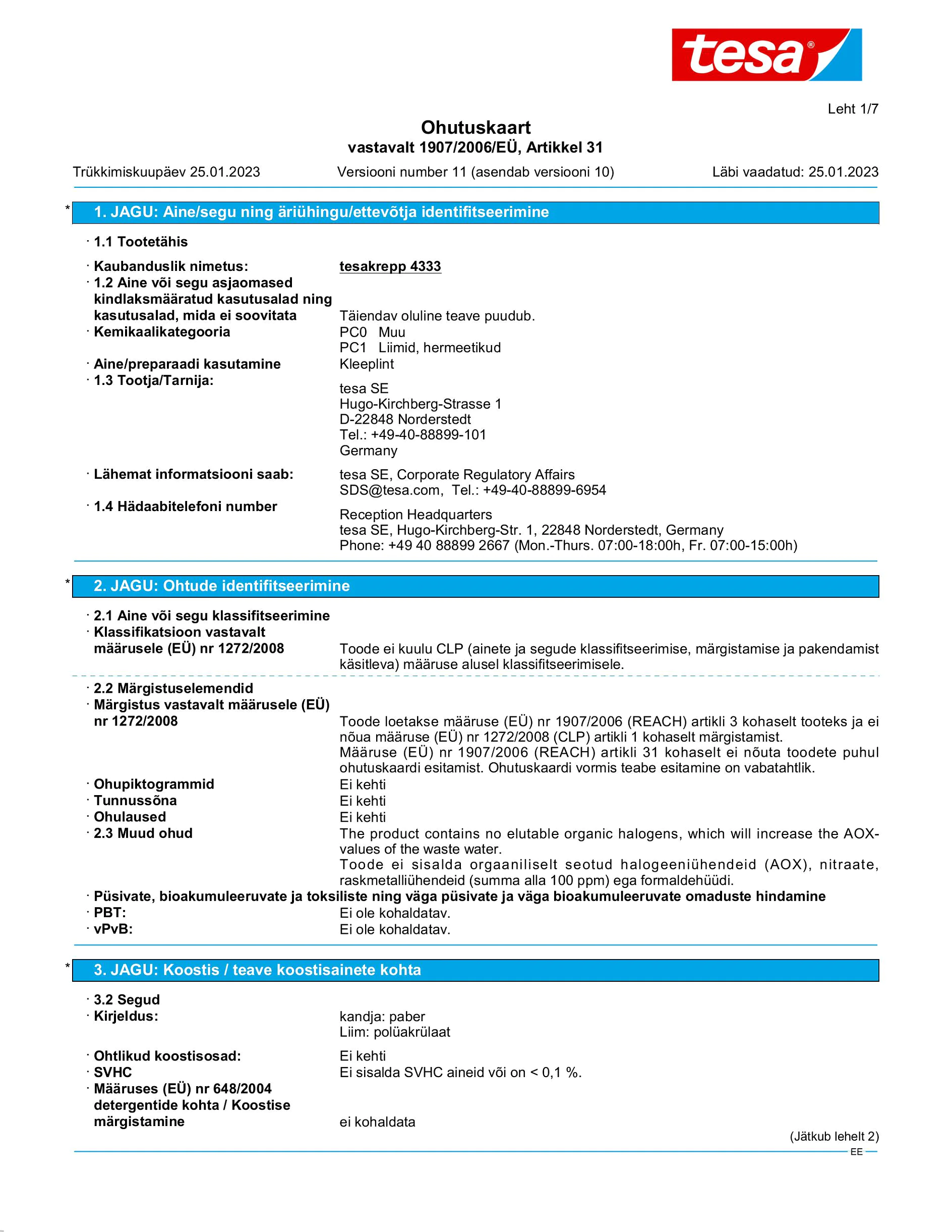 Safety data sheet_tesa® 04333_et-EE_v11