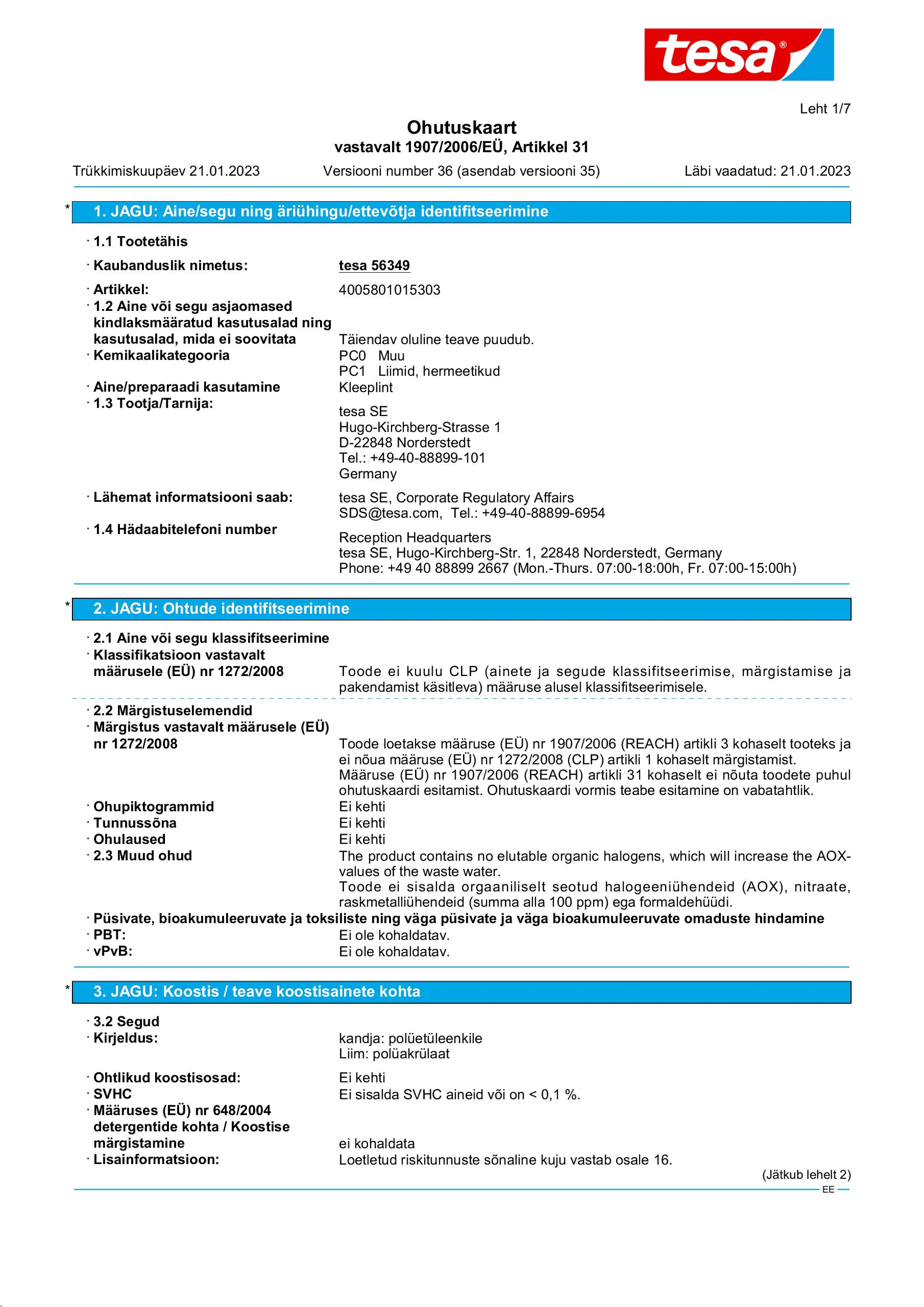 Safety data sheet_tesa® extra Power 56349_et-EE_v36