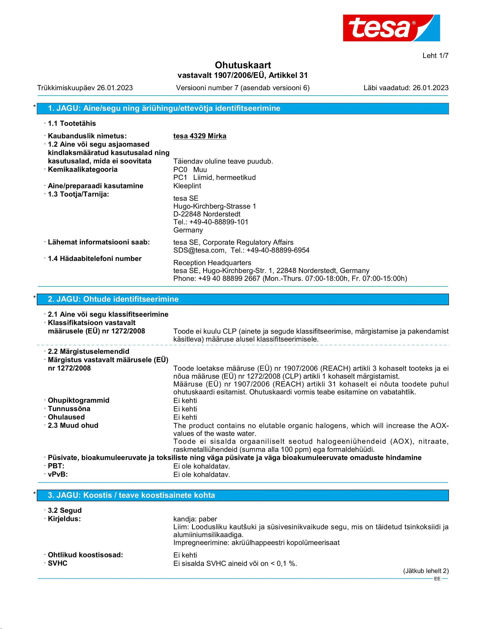 Safety data sheet_tesa® 04329_et-EE_v7