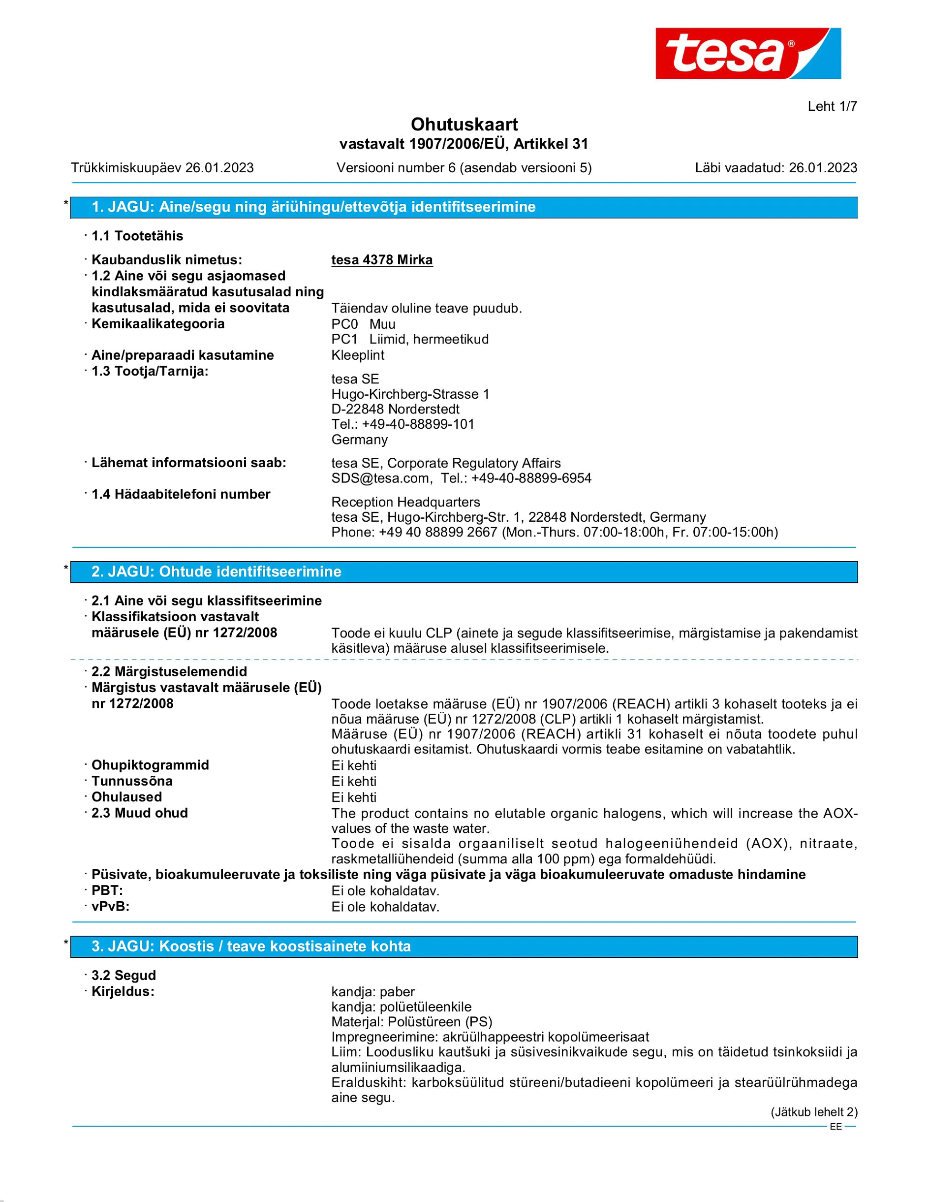 Safety data sheet_tesa® 04378_et-EE_v6