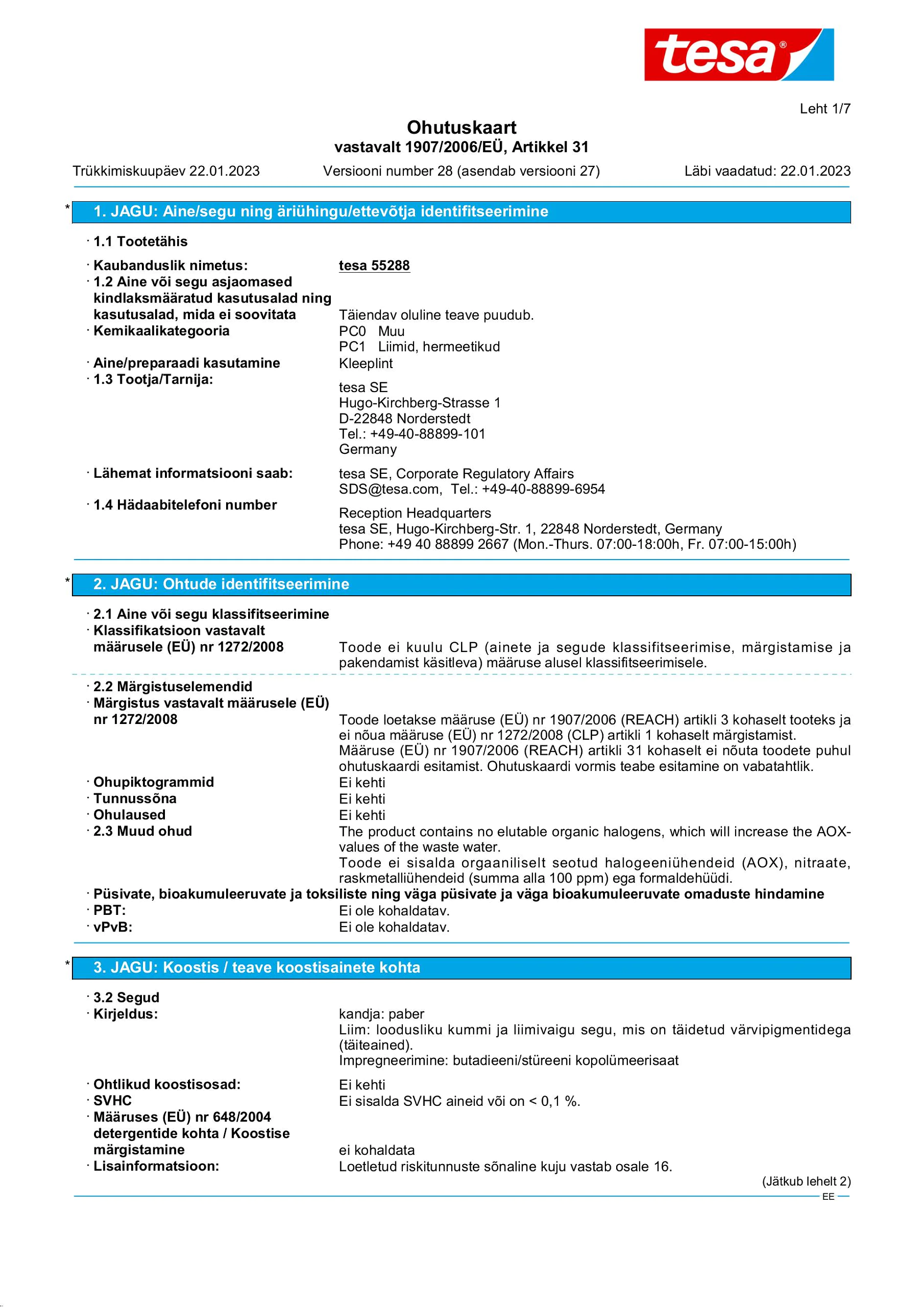 Safety data sheet_tesa® 55287_et-EE_v28