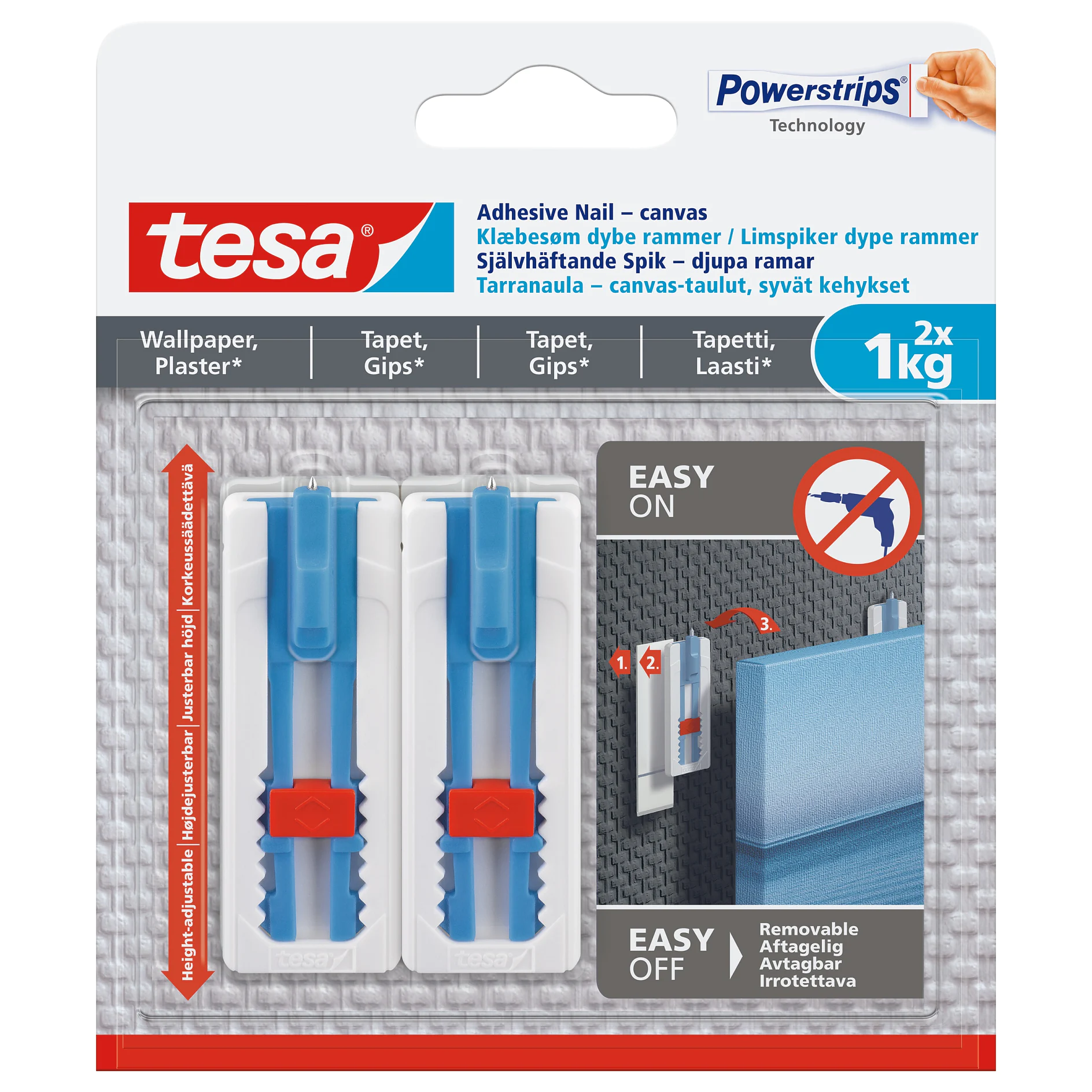 tesa Smart Mounting System Adhesive Nail - Canvas 1kg Wallpaper