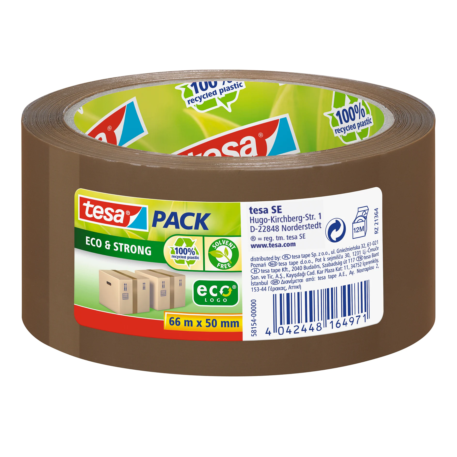 [en-en] tesapack eco + strong brown 66m x 50mm